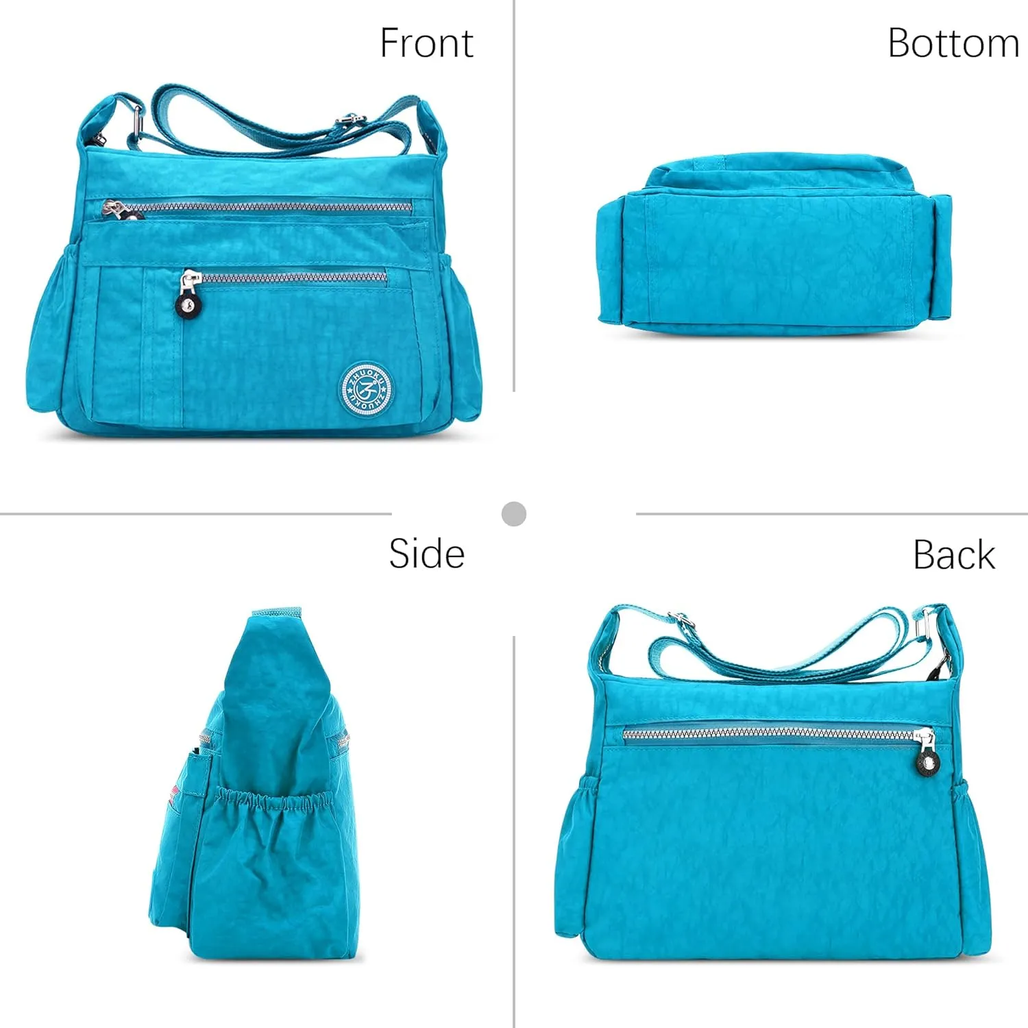 DEEVORCA Shoulder Bags Women's Casual Messenger Bag Fashion Multiple Pockets Nylon Waterproof Lightweight Shoulder Bag Daily Travel Work Shopping Shoulder Bags