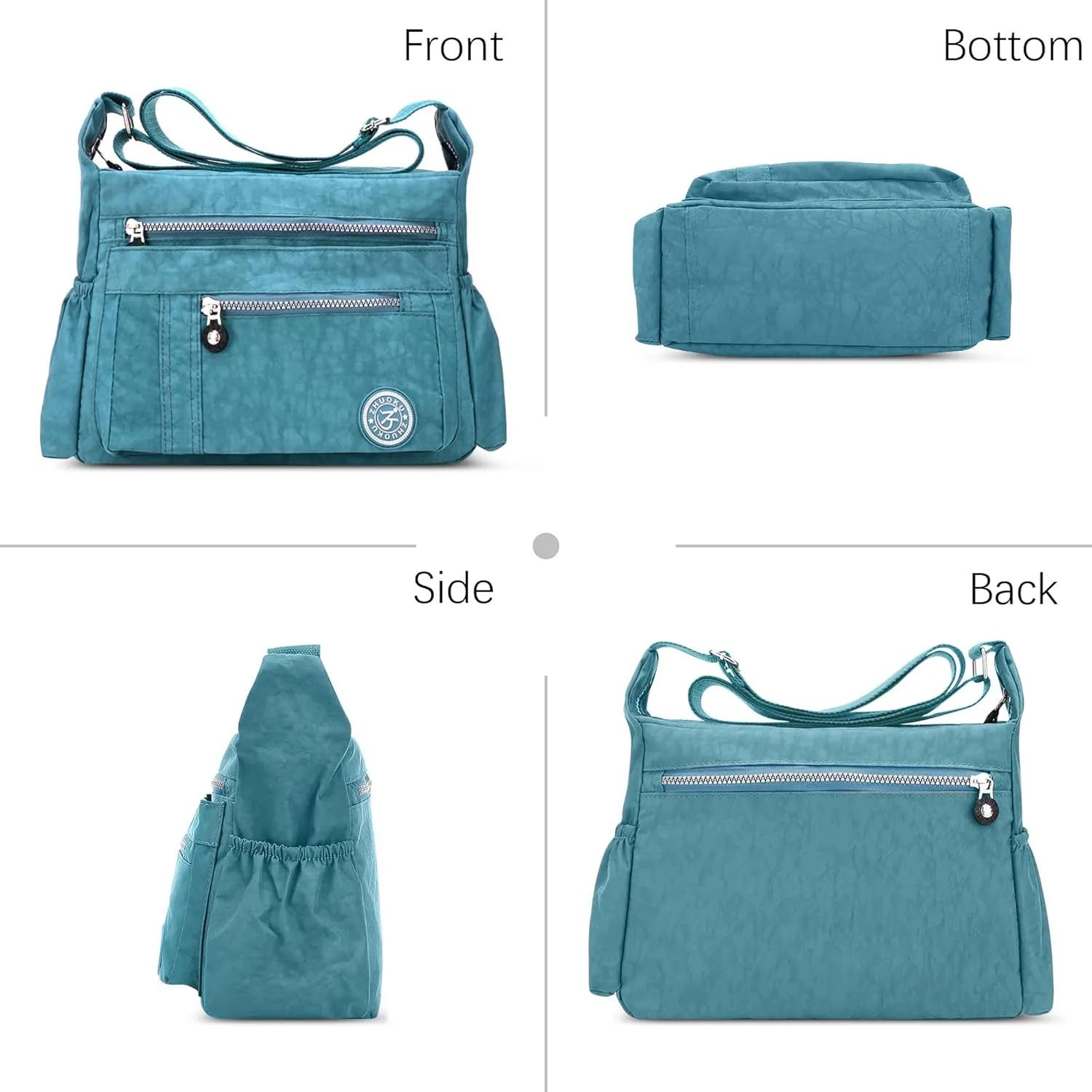 DEEVORCA Shoulder Bags Women's Casual Messenger Bag Fashion Multiple Pockets Nylon Waterproof Lightweight Shoulder Bag Daily Travel Work Shopping Shoulder Bags