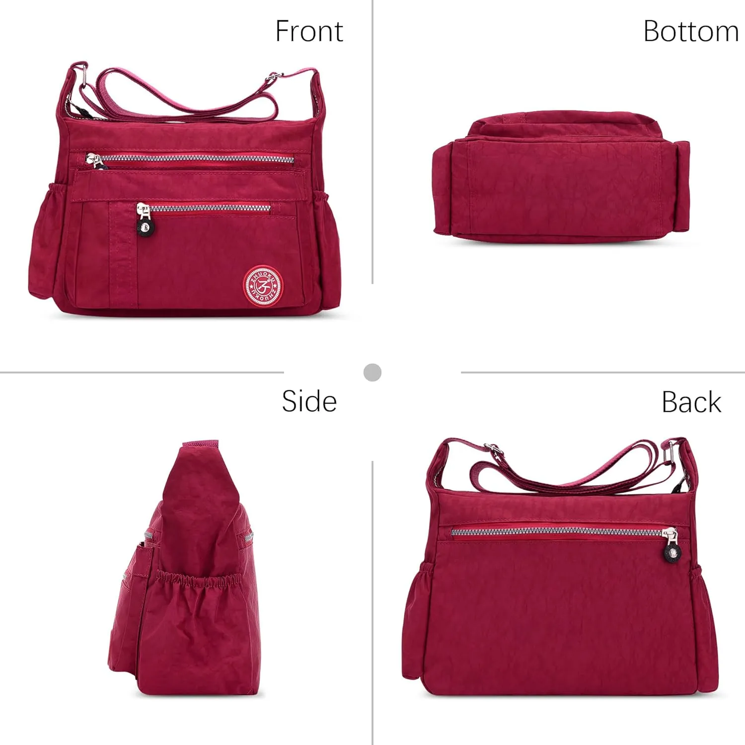 DEEVORCA Shoulder Bags Women's Casual Messenger Bag Fashion Multiple Pockets Nylon Waterproof Lightweight Shoulder Bag Daily Travel Work Shopping Shoulder Bags