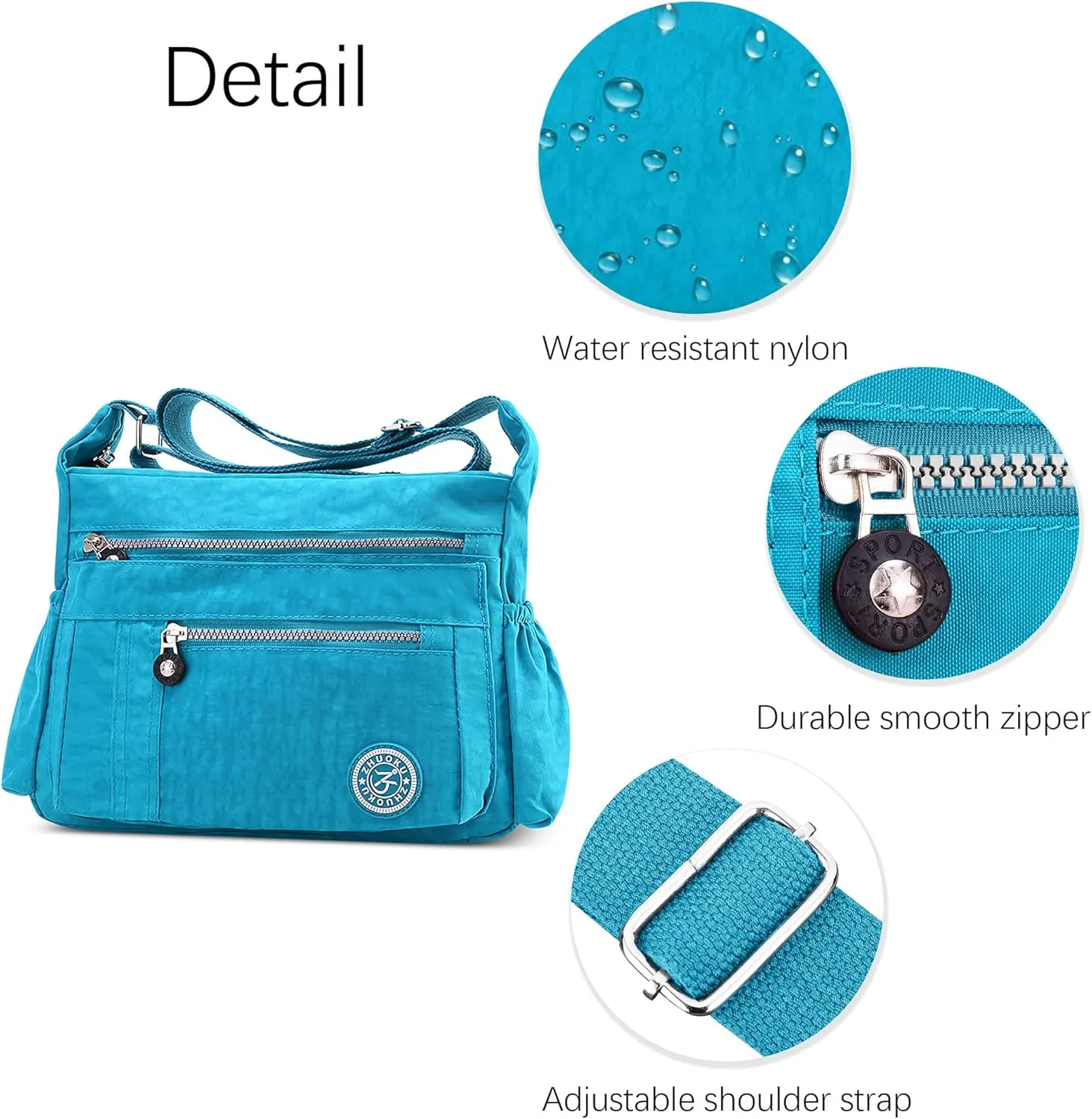 DEEVORCA Shoulder Bags Women's Casual Messenger Bag Fashion Multiple Pockets Nylon Waterproof Lightweight Shoulder Bag Daily Travel Work Shopping Shoulder Bags