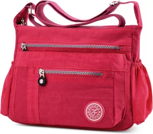 DEEVORCA Shoulder Bags Women's Casual Messenger Bag Fashion Multiple Pockets Nylon Waterproof Lightweight Shoulder Bag Daily Travel Work Shopping Shoulder Bags