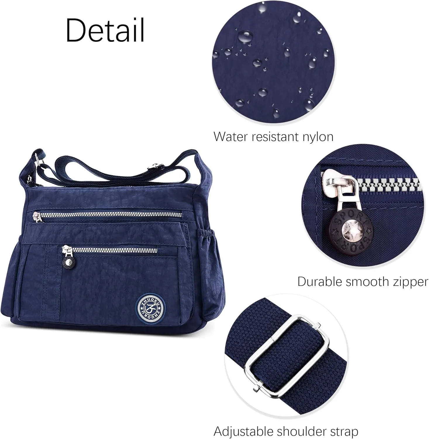 DEEVORCA Shoulder Bags Women's Casual Messenger Bag Fashion Multiple Pockets Nylon Waterproof Lightweight Shoulder Bag Daily Travel Work Shopping Shoulder Bags