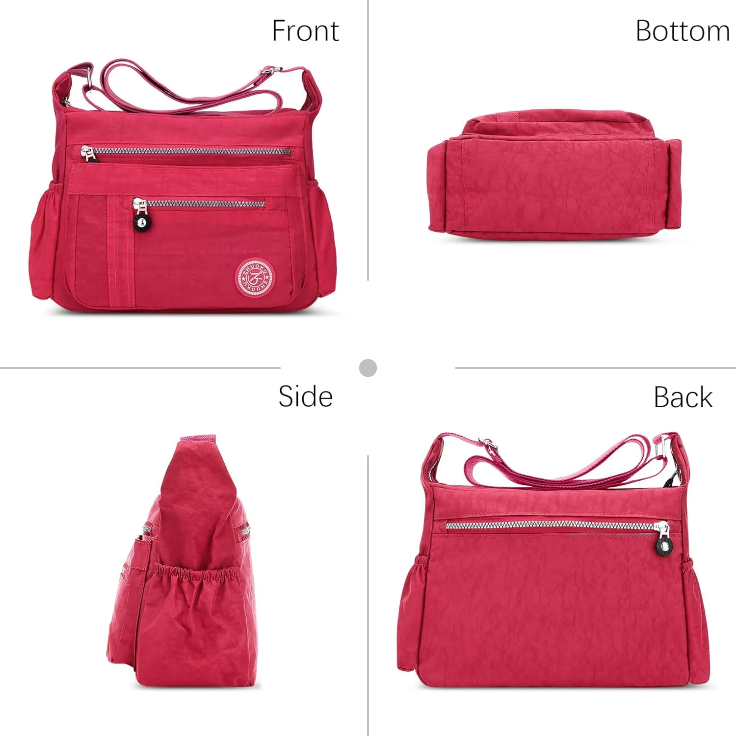 DEEVORCA Shoulder Bags Women's Casual Messenger Bag Fashion Multiple Pockets Nylon Waterproof Lightweight Shoulder Bag Daily Travel Work Shopping Shoulder Bags