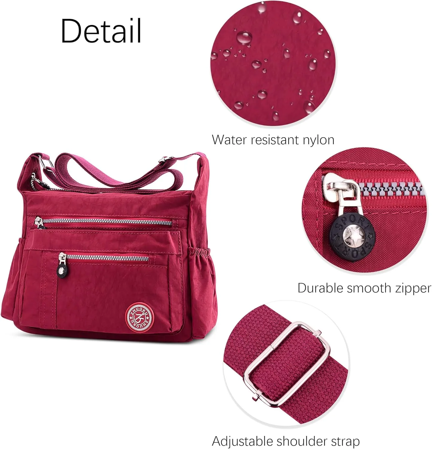 DEEVORCA Shoulder Bags Women's Casual Messenger Bag Fashion Multiple Pockets Nylon Waterproof Lightweight Shoulder Bag Daily Travel Work Shopping Shoulder Bags