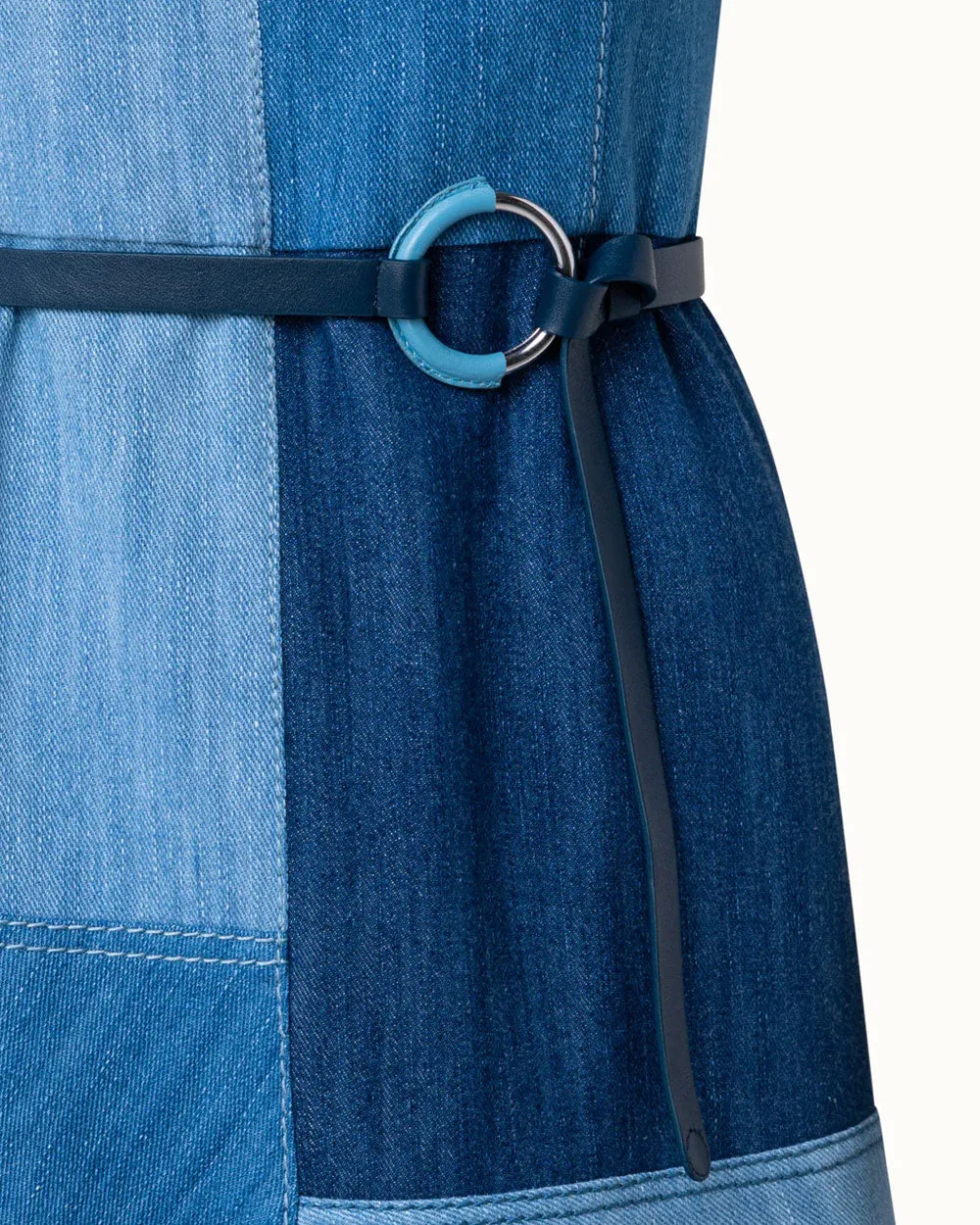 Denim Patchwork Midi Dress