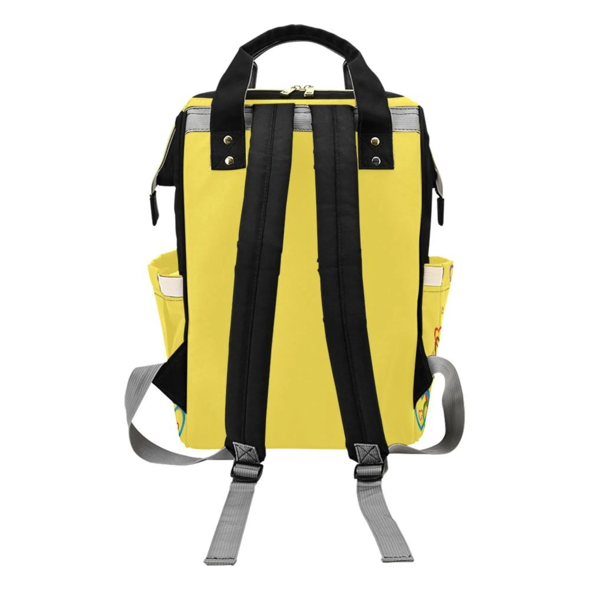 Designer Diaper Bags - African American Baby Girl With Afro Pigtails Yellow - Waterproof Multi-Function Backpack