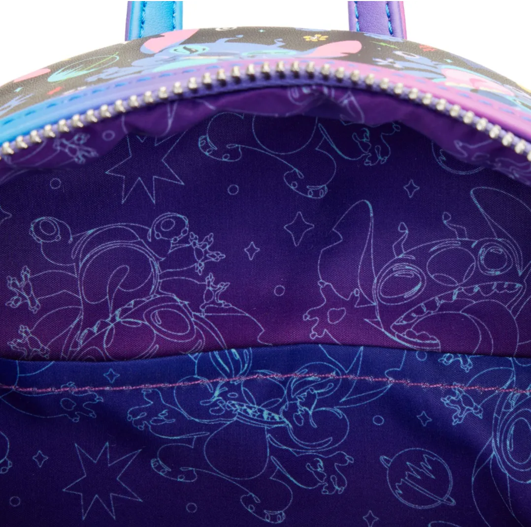 Disney Mini Backpack Stitch Space AOP Loungefly