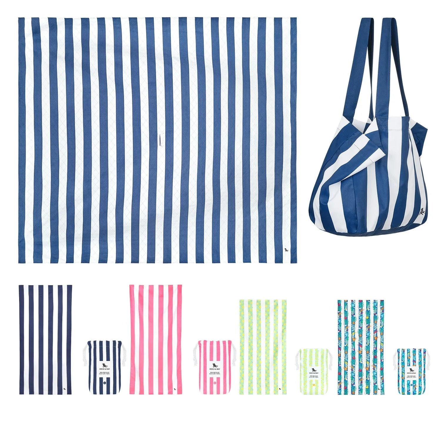 Dock & Bay 4 Towels   Picnic Blanket   Bag - Set A