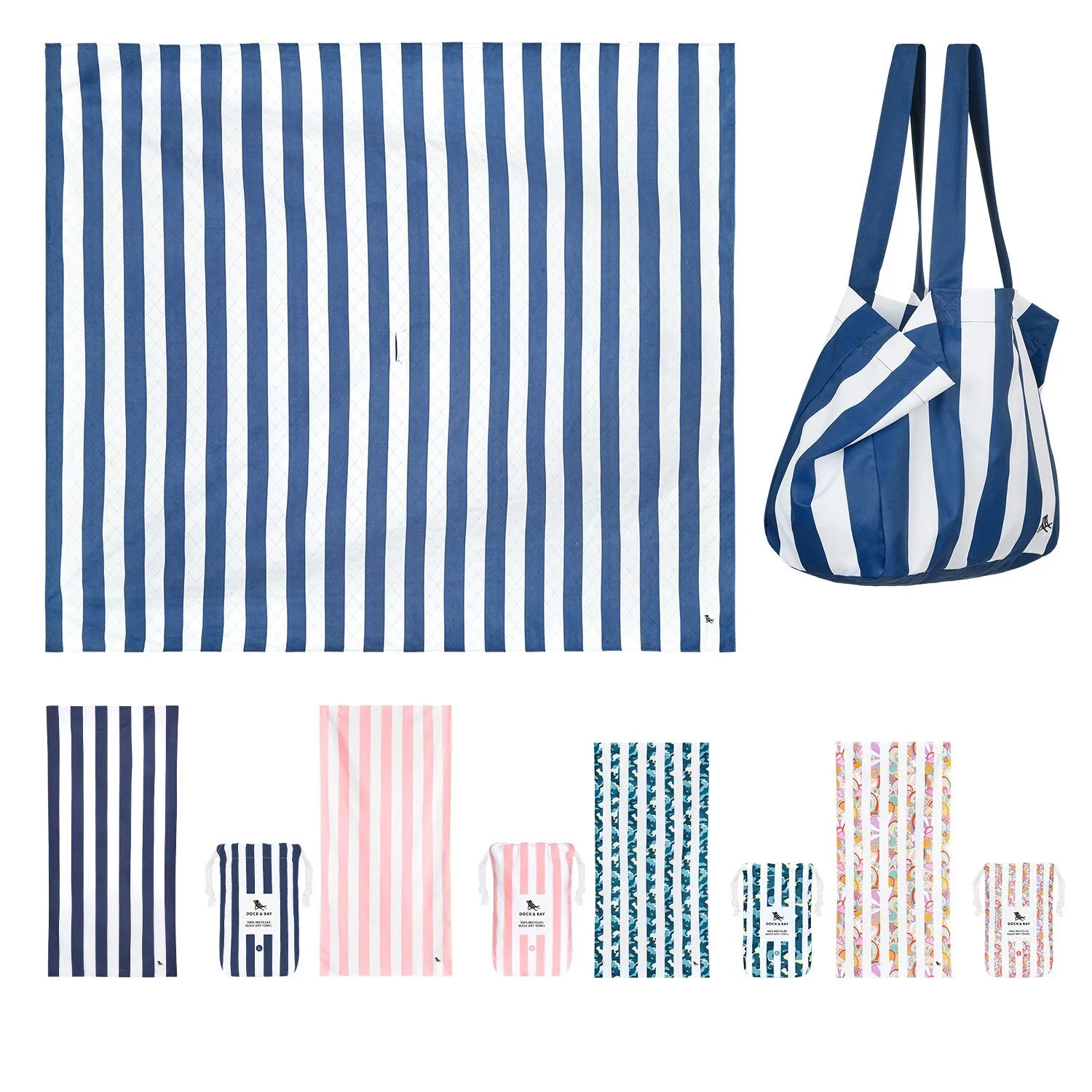 Dock & Bay 4 Towels   Picnic Blanket   Bag - Set G