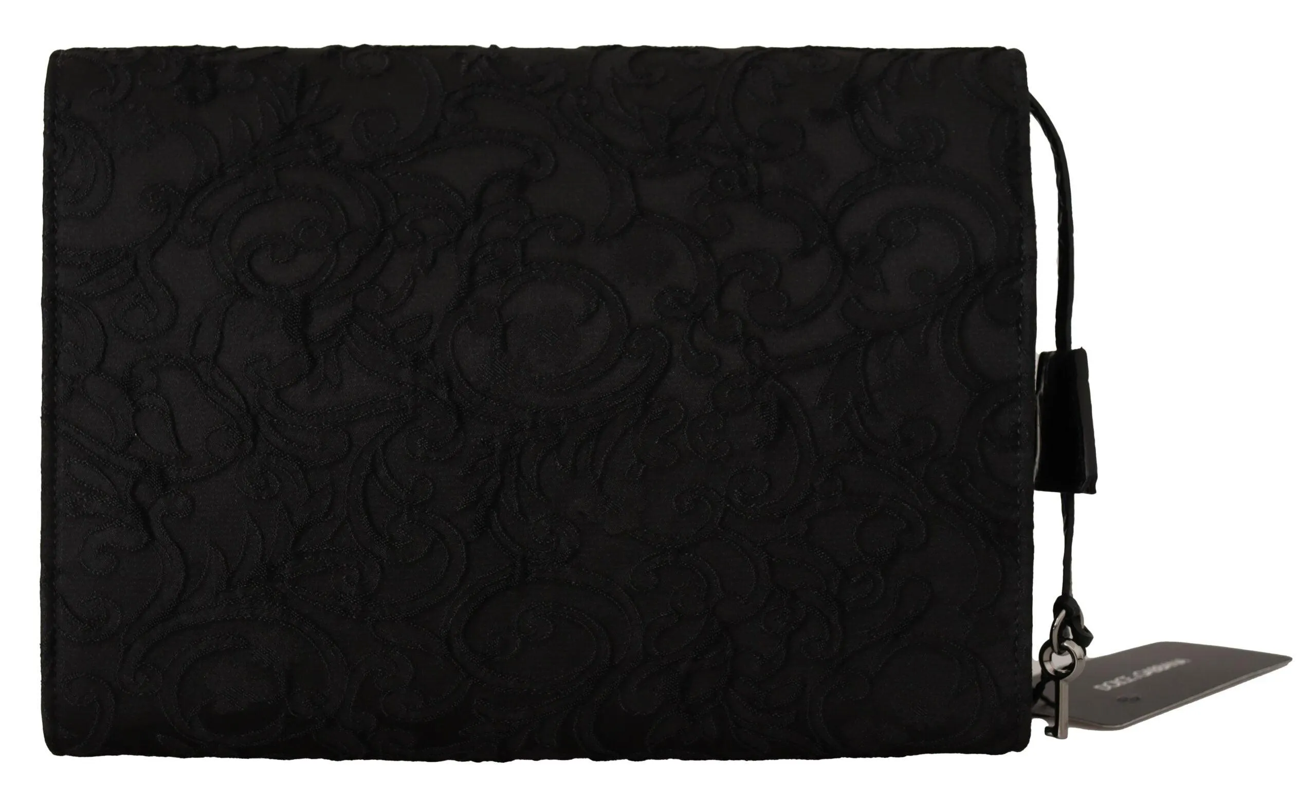 Dolce & Gabbana Black Jacquard Leather Document Briefcase Bag