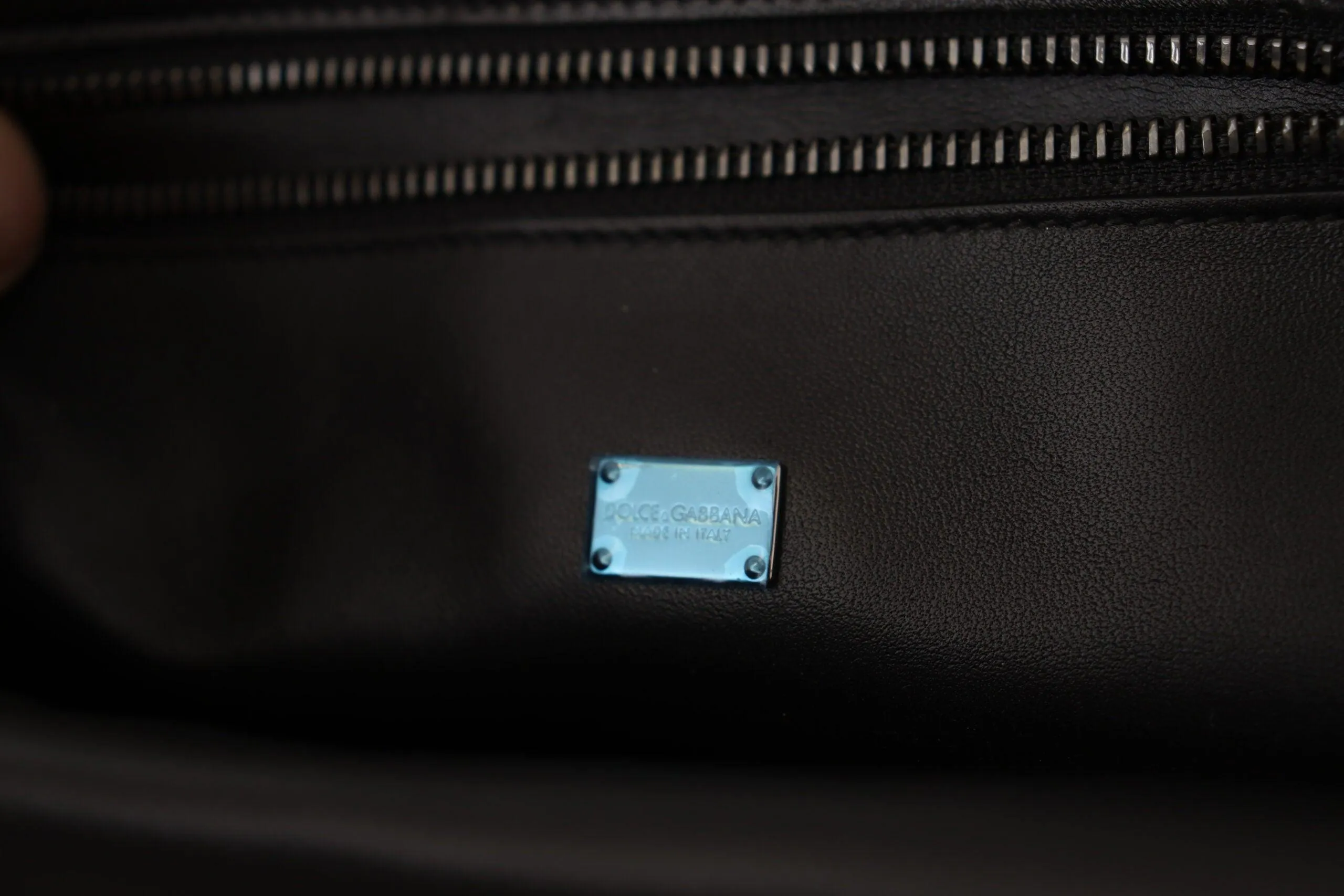 Dolce & Gabbana Black Jacquard Leather Document Briefcase Bag