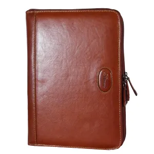 DR293 Real Leather Portfolio Case A4 Document Holder Chestnut