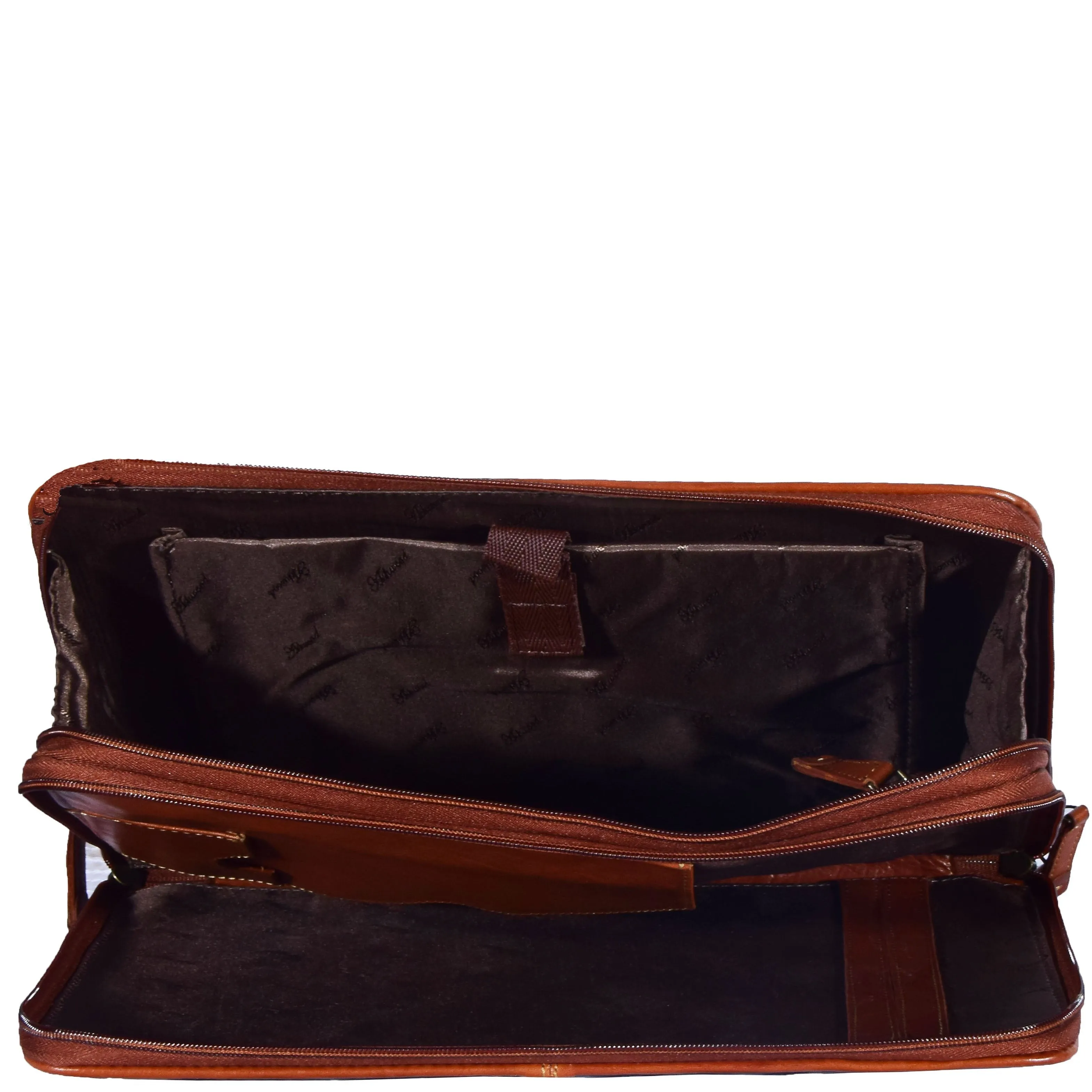 DR293 Real Leather Portfolio Case A4 Document Holder Chestnut