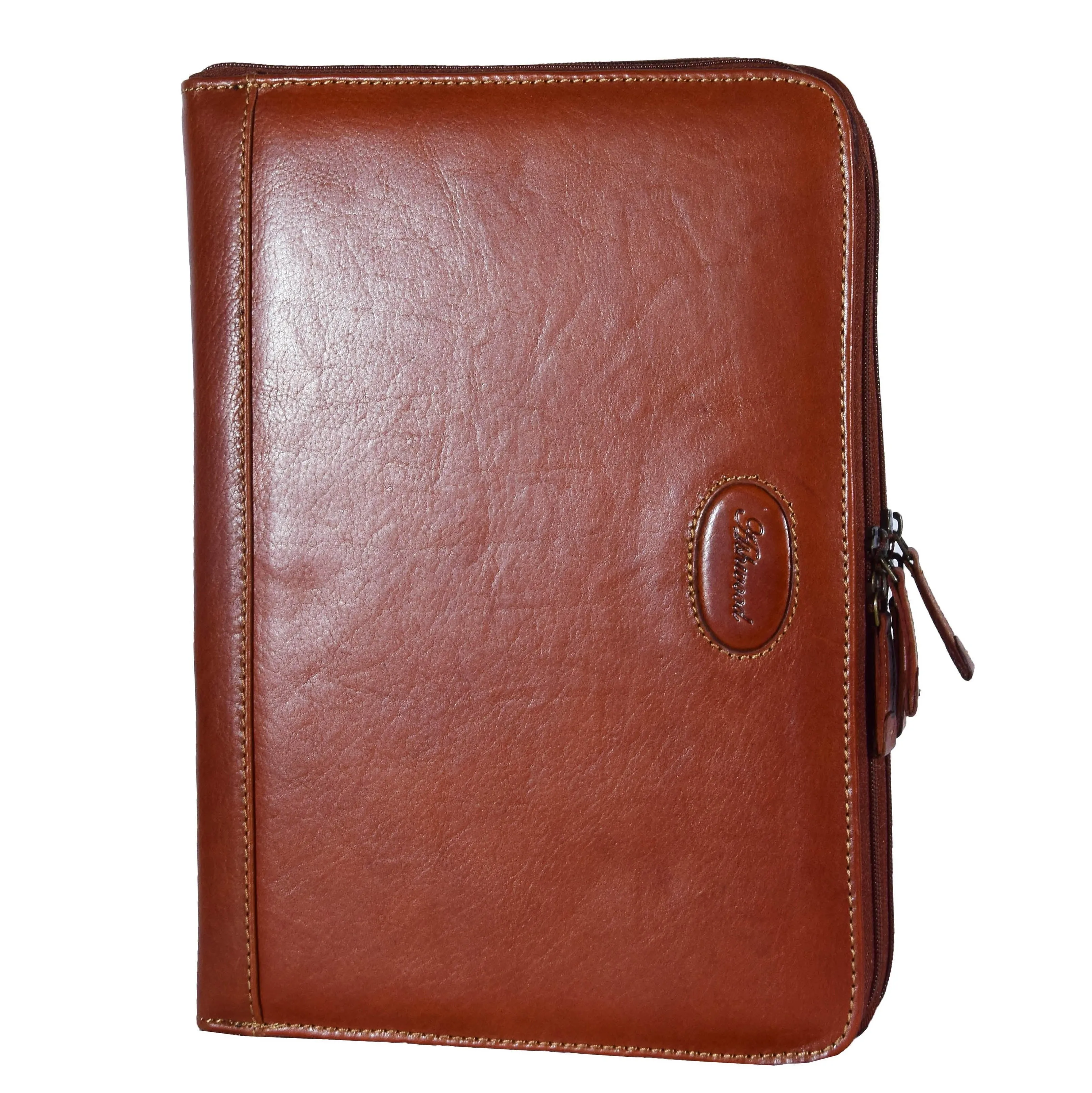 DR293 Real Leather Portfolio Case A4 Document Holder Chestnut