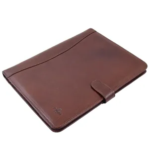DR481 Genuine Leather Portfolio Case A4 Size Brown