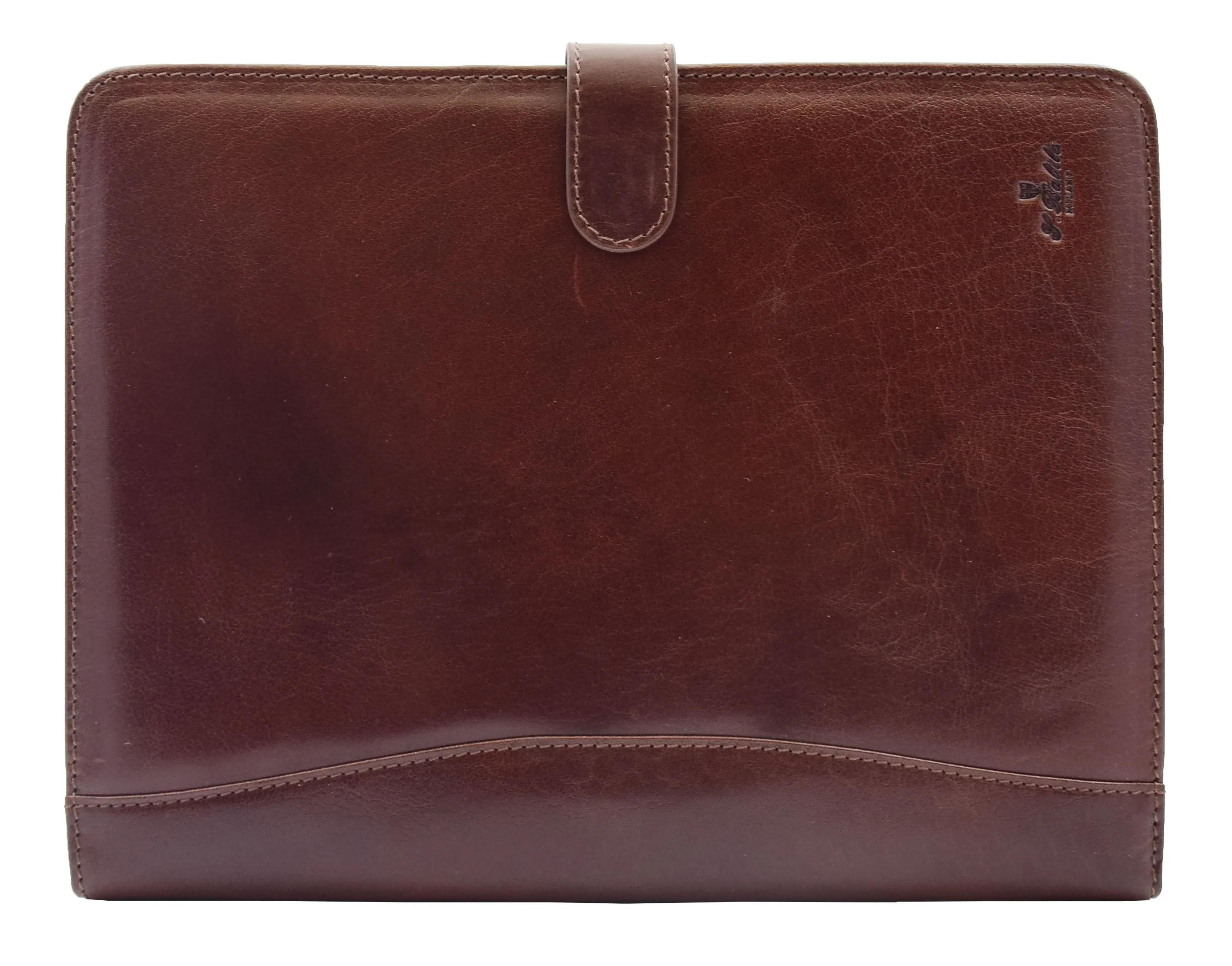 DR481 Genuine Leather Portfolio Case A4 Size Brown