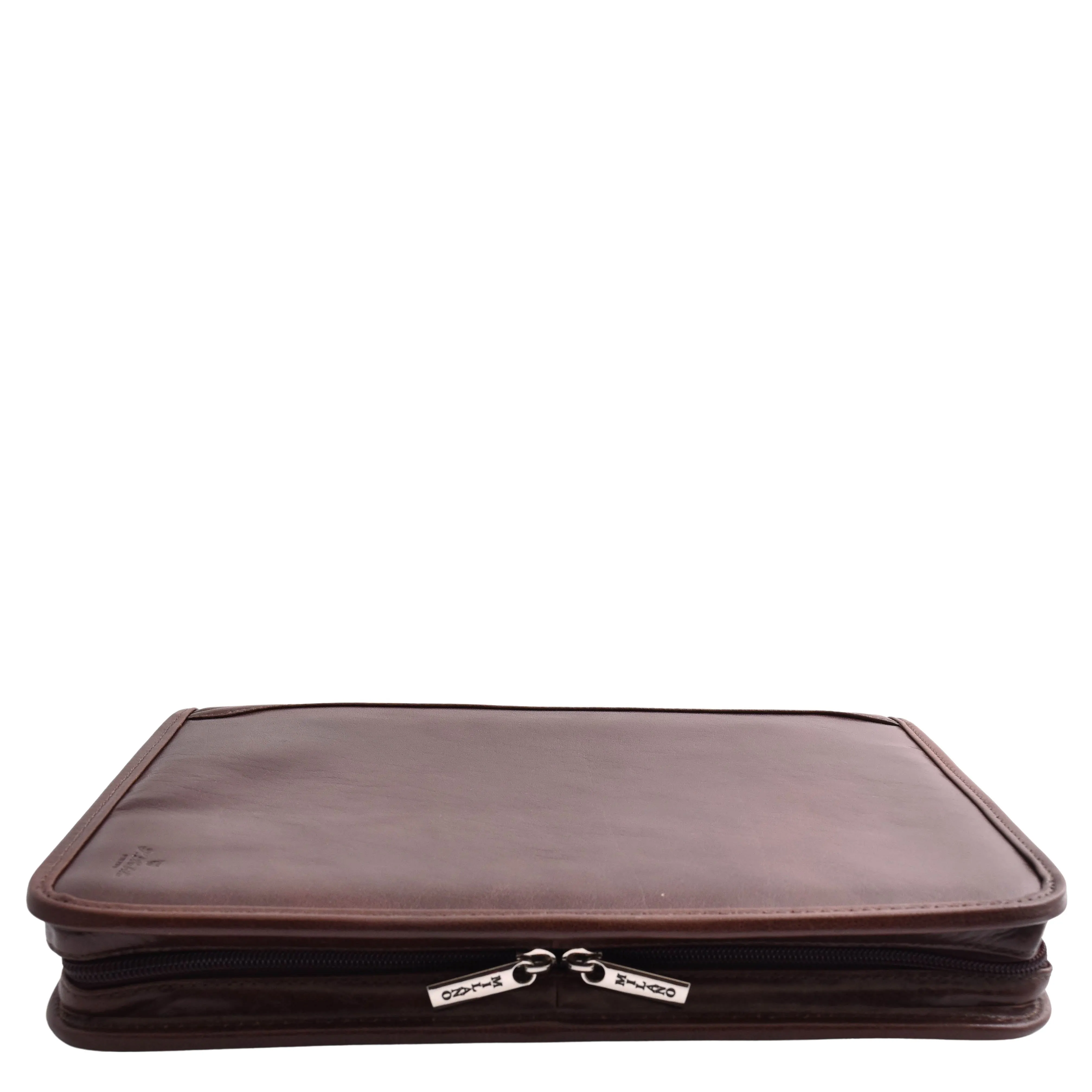 DR482 Real Leather Portfolio Ring Binder Case Brown