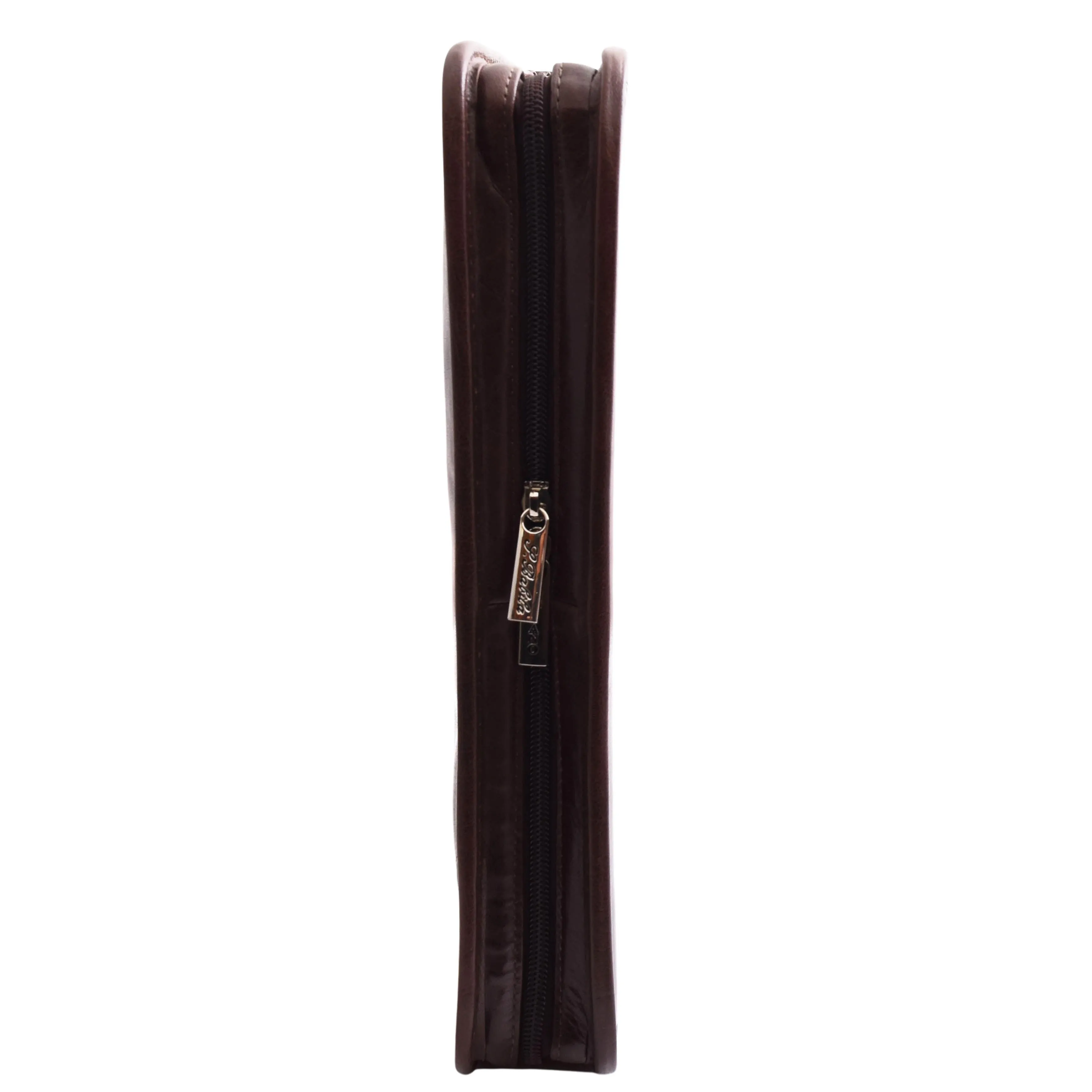 DR482 Real Leather Portfolio Ring Binder Case Brown