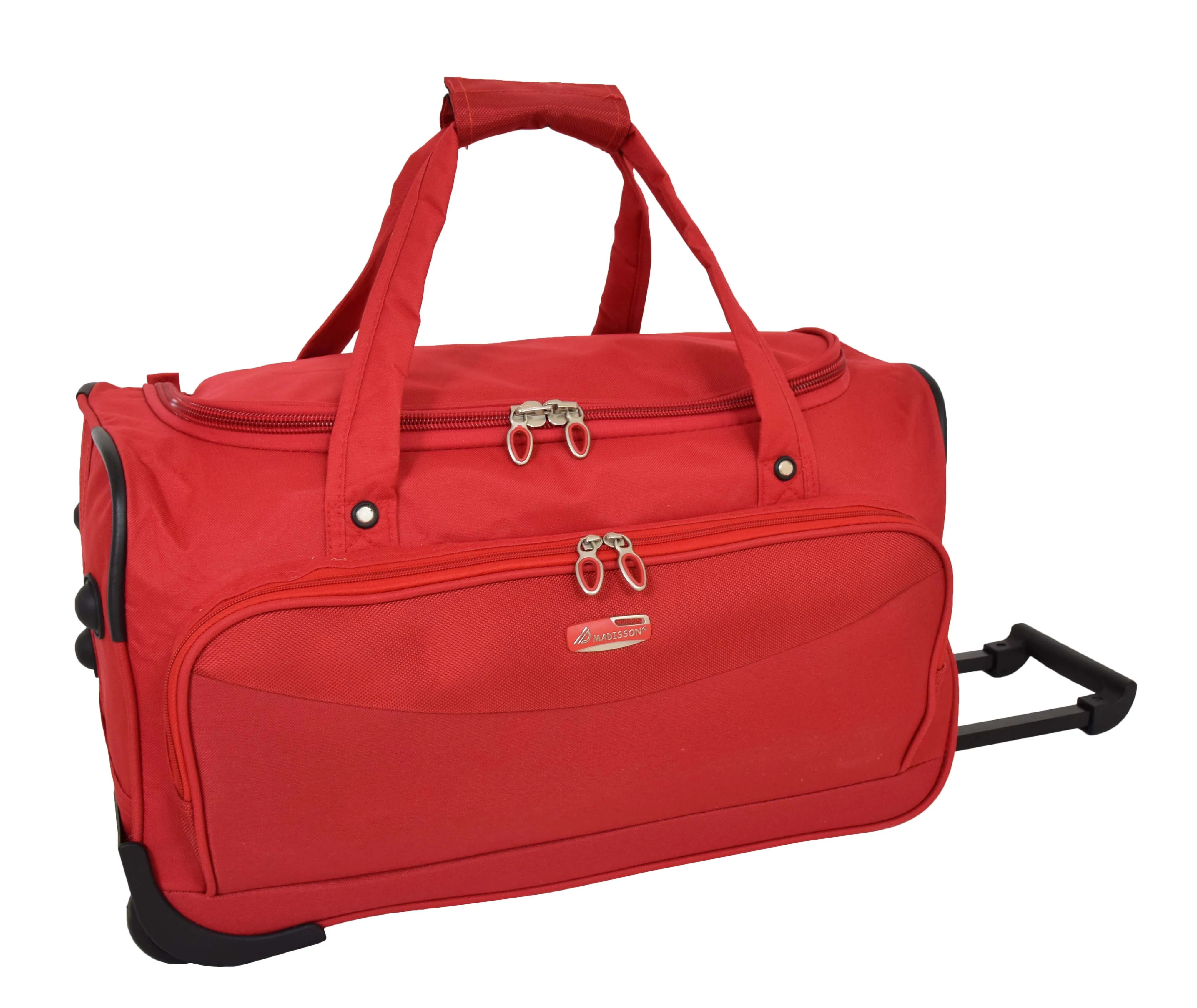DR487 Lightweight Mid Size Holdall with Wheels Red
