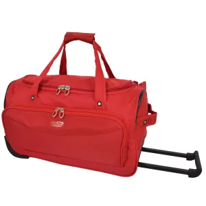 DR487 Lightweight Mid Size Holdall with Wheels Red