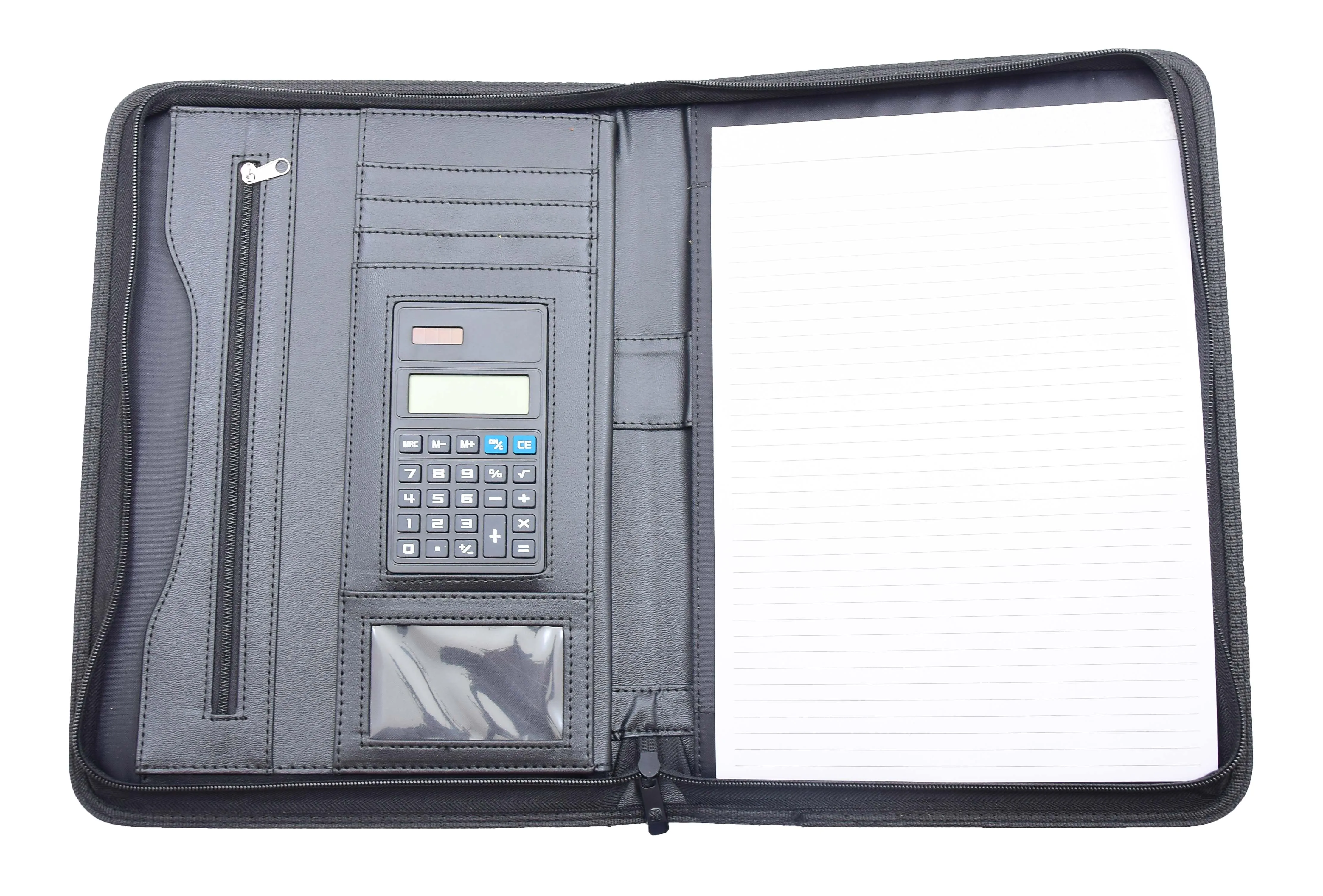 DR491 Portfolio Case with Calculator and Removable Writing Pad Black