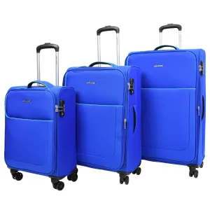 DR499 Lightweight Four Wheel Soft Luggage Suitcase TSA Lock Blue