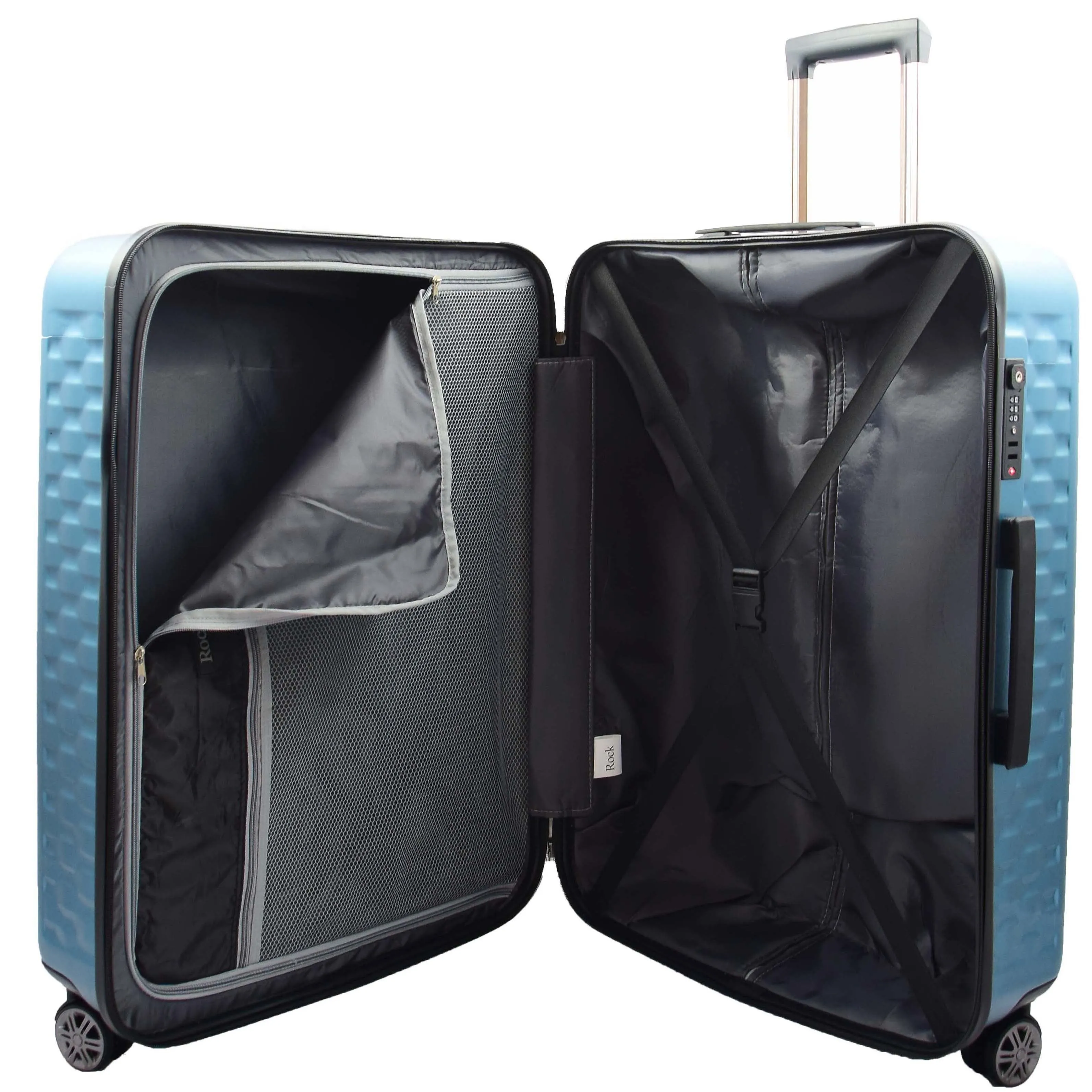 DR511 Travel Luggage 360 Spinner With 8 Wheels Blue