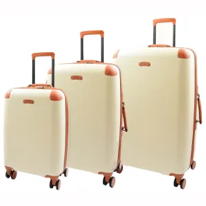 DR512 Luggage Spinner 8 Wheeled With Expandable PC ABS Cream