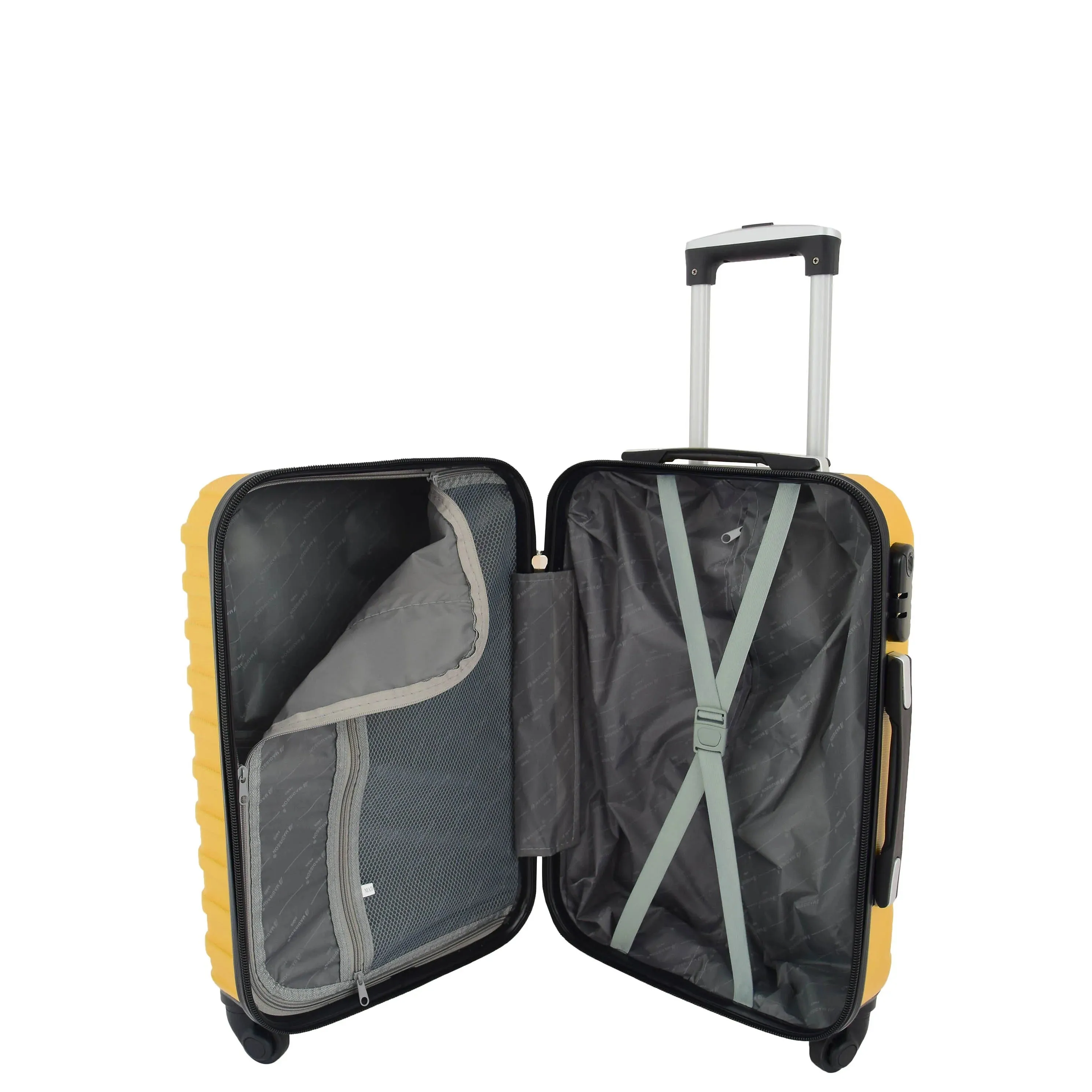 DR538 Digit Lock Hard Shell Four Wheel Luggage Yellow