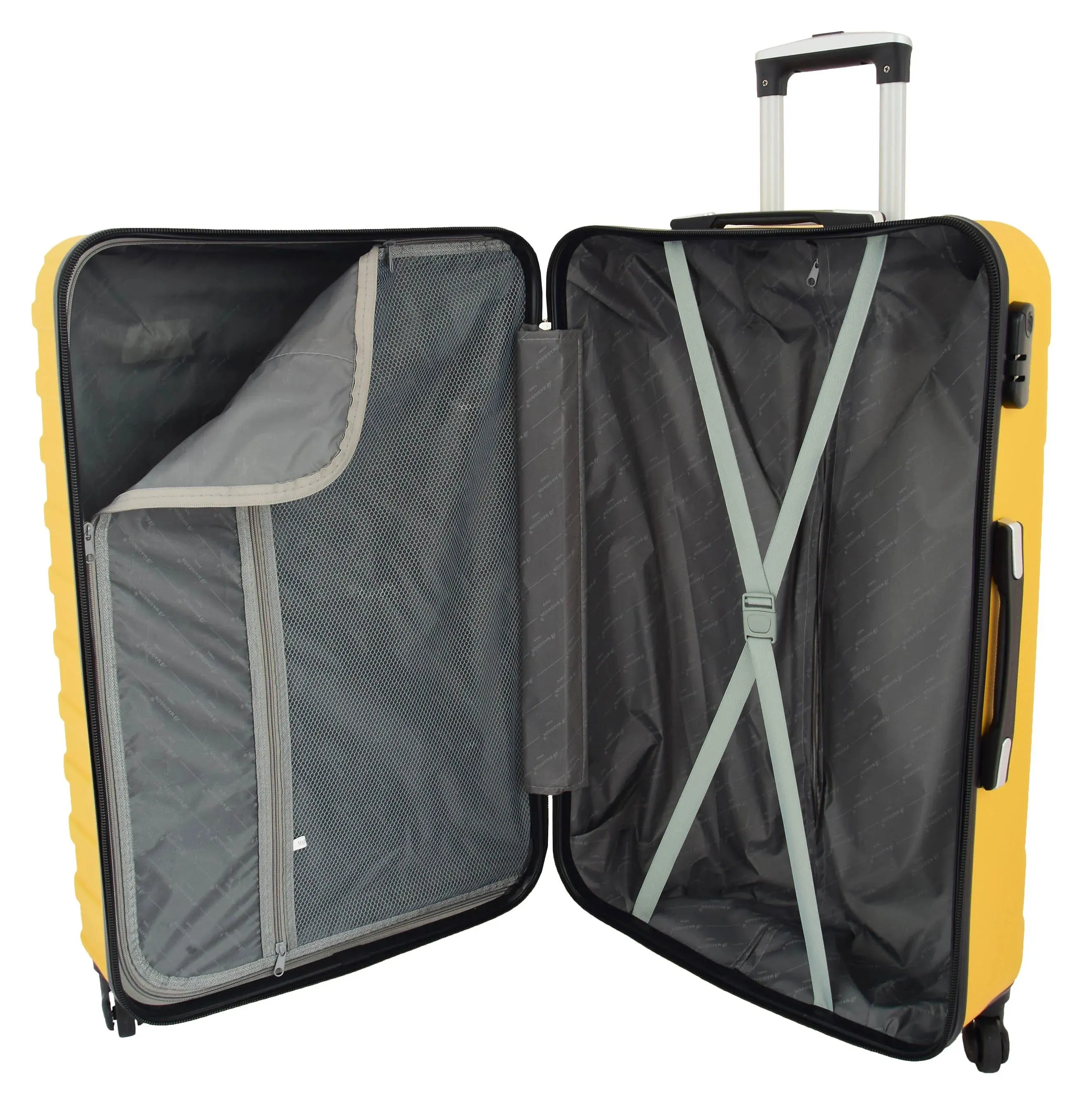 DR538 Digit Lock Hard Shell Four Wheel Luggage Yellow