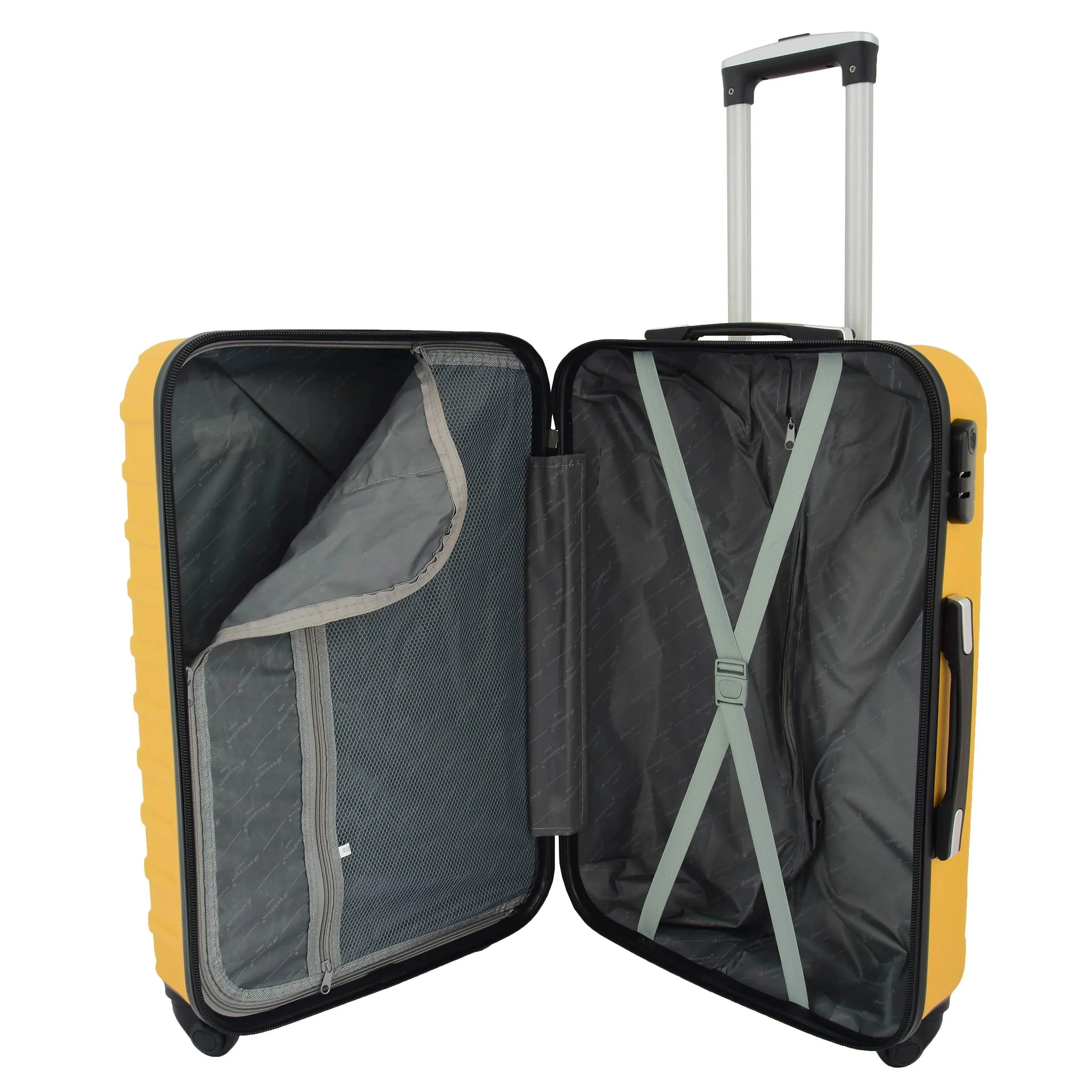 DR538 Digit Lock Hard Shell Four Wheel Luggage Yellow