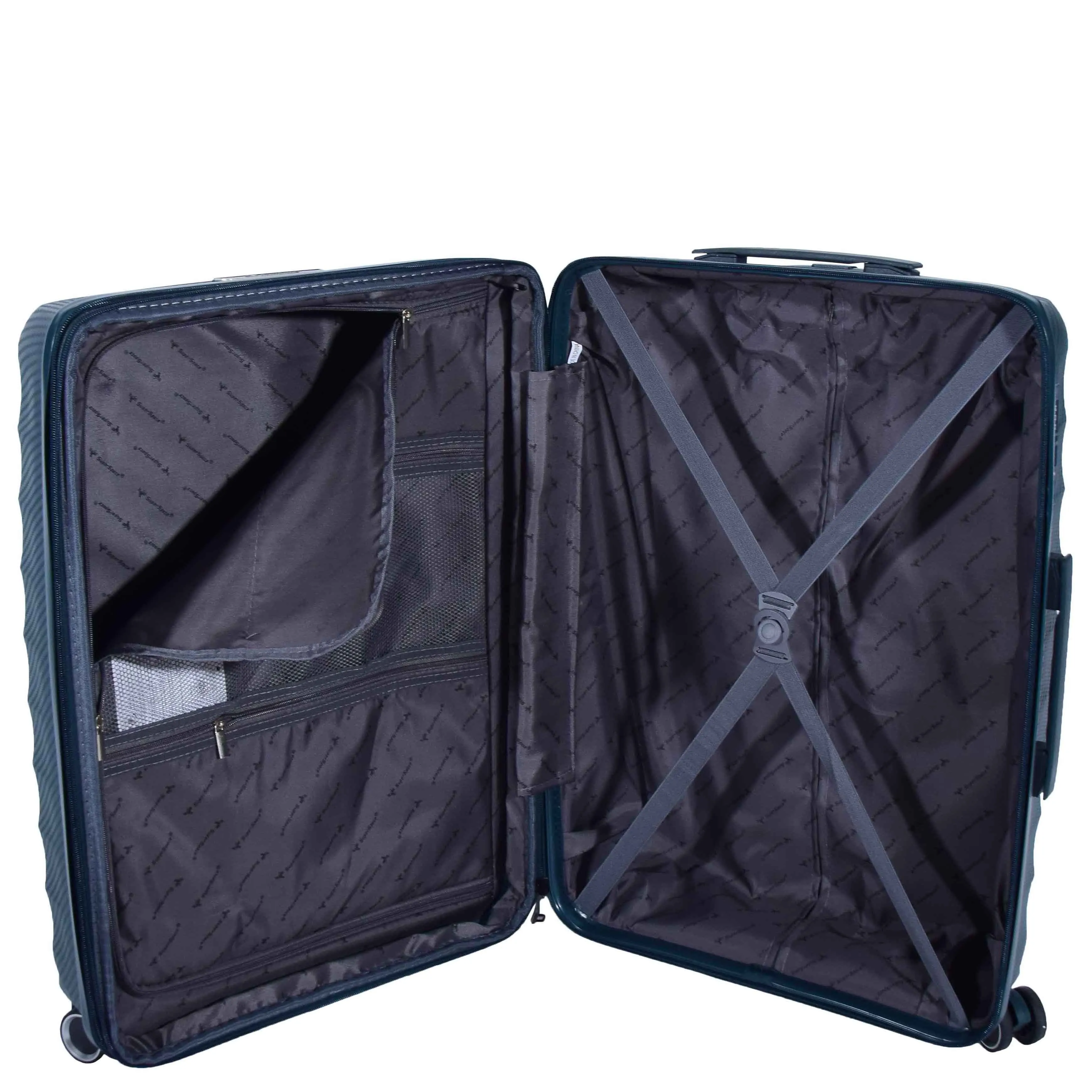 DR541 Expandable ABS Luggage With 8 Wheels Green