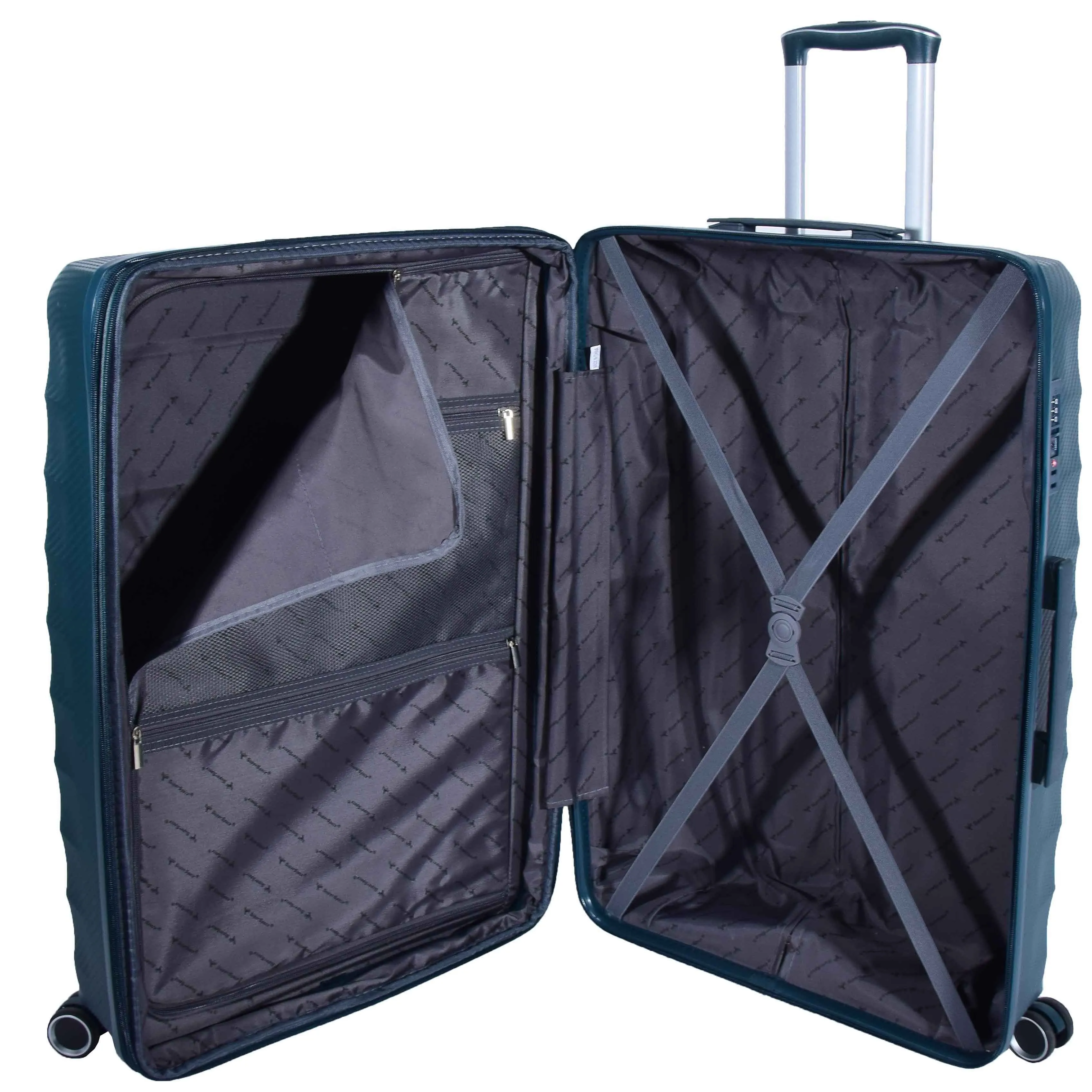 DR541 Expandable ABS Luggage With 8 Wheels Green