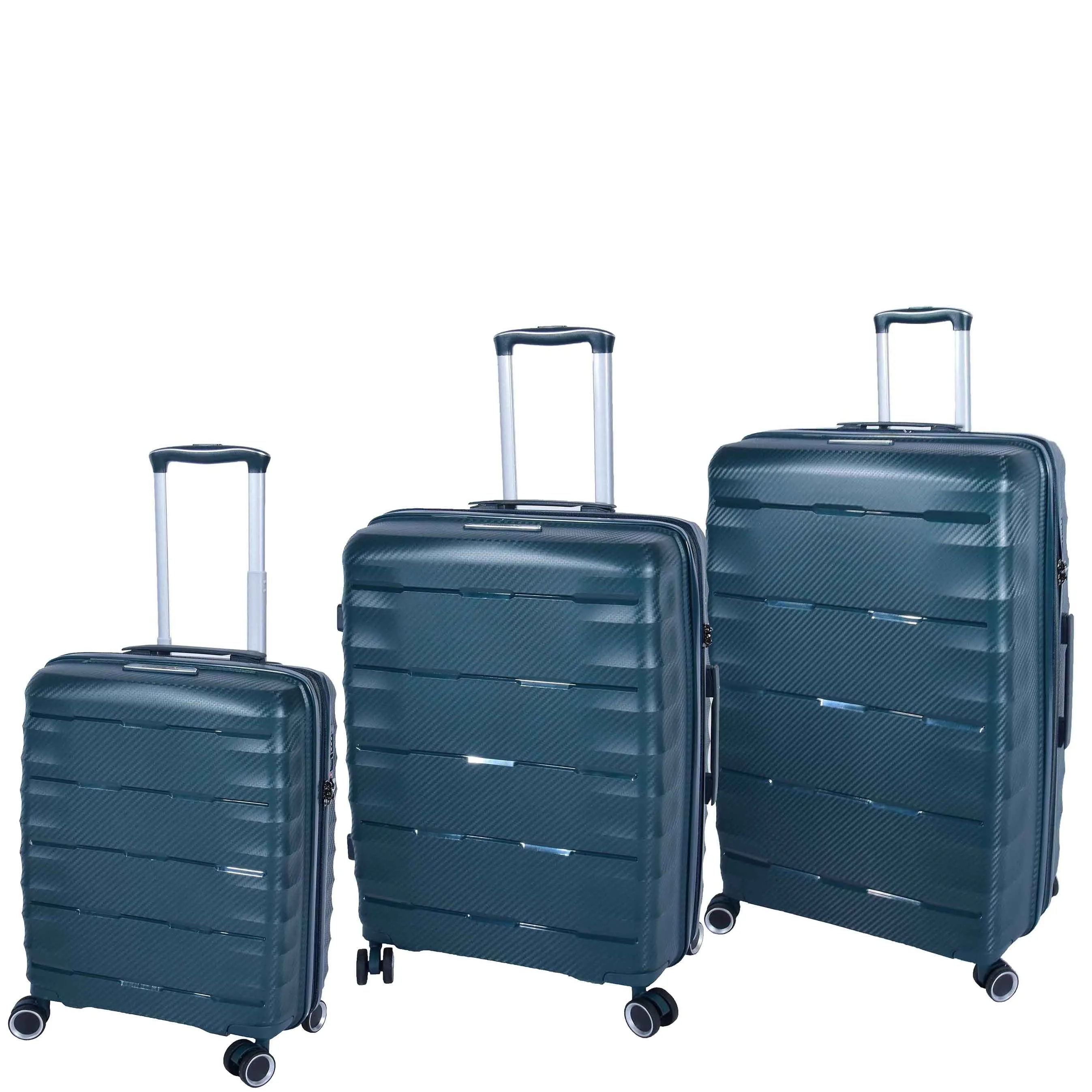 DR541 Expandable ABS Luggage With 8 Wheels Green