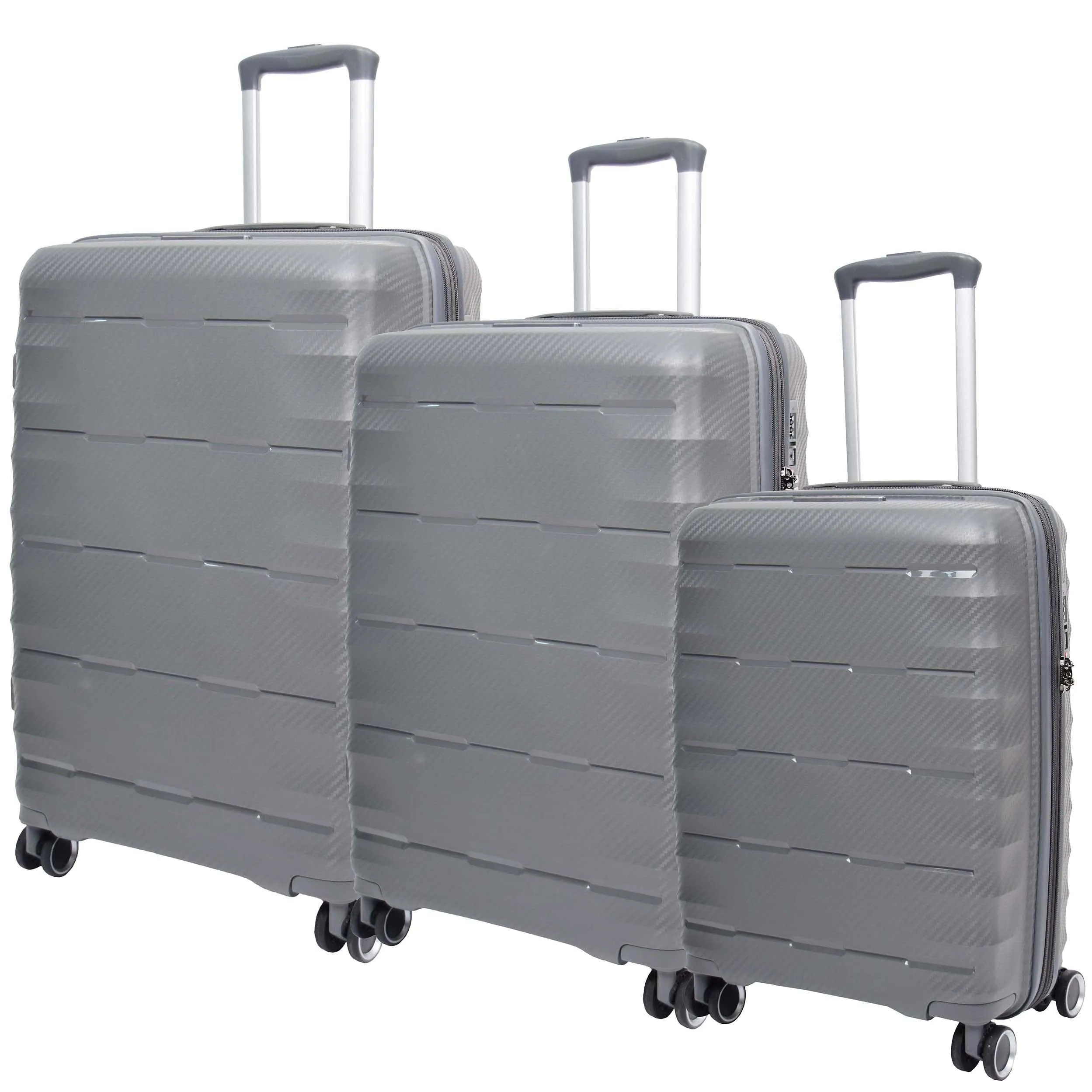 DR541 Expandable ABS Luggage With 8 Wheels Grey