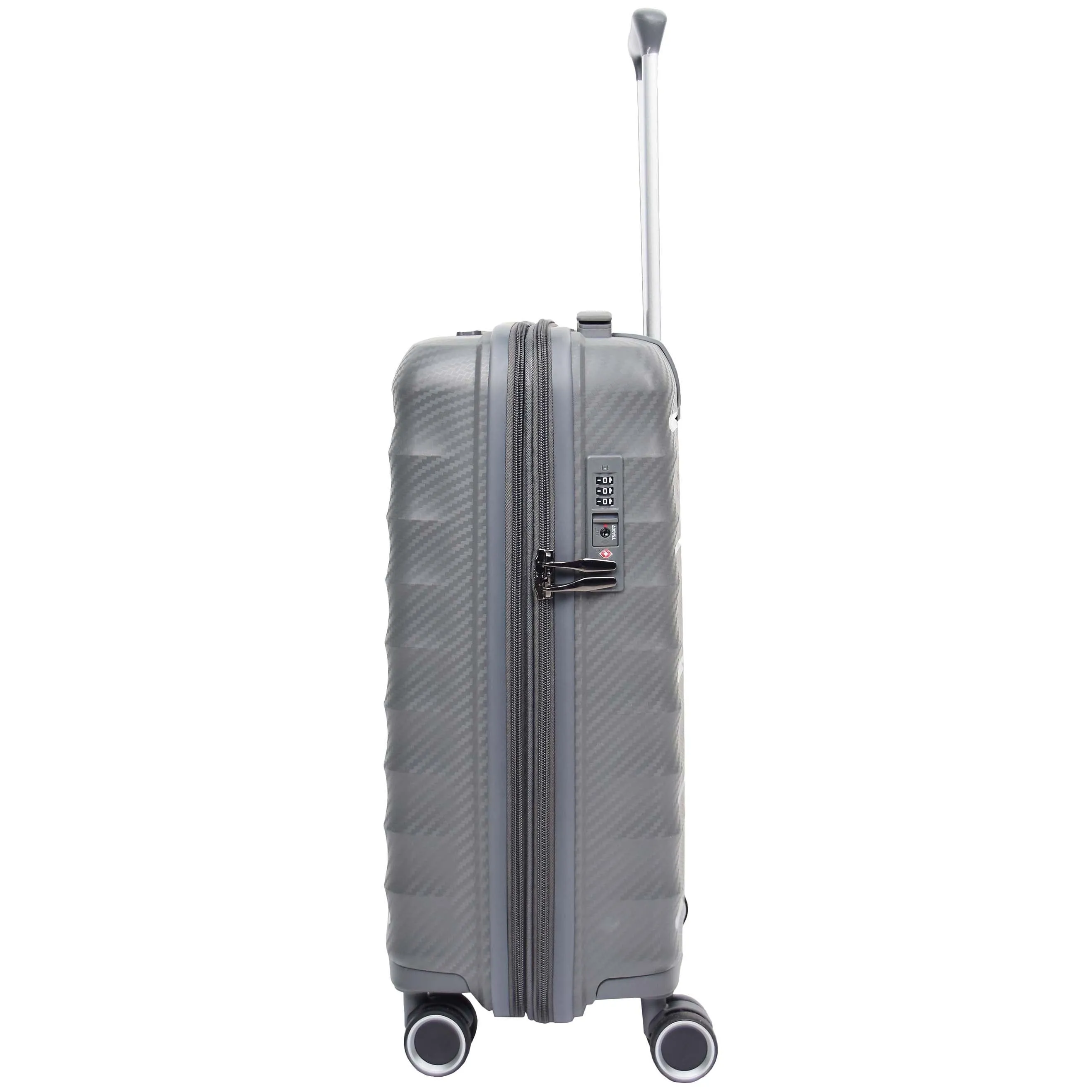 DR541 Expandable ABS Luggage With 8 Wheels Grey