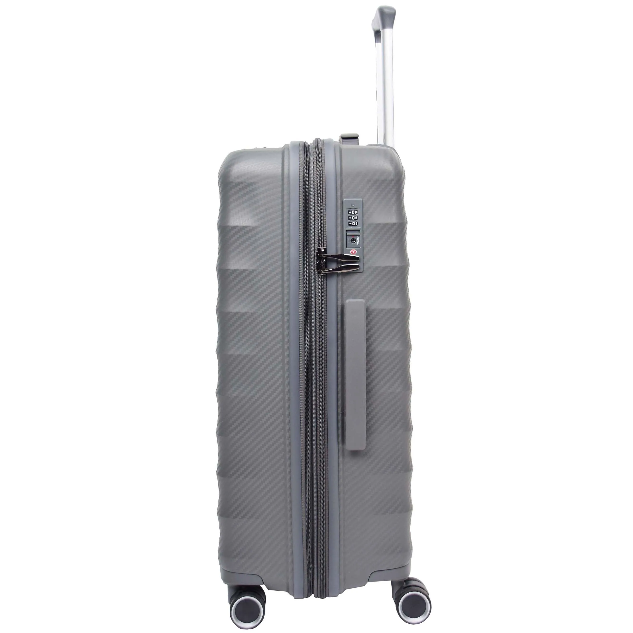 DR541 Expandable ABS Luggage With 8 Wheels Grey