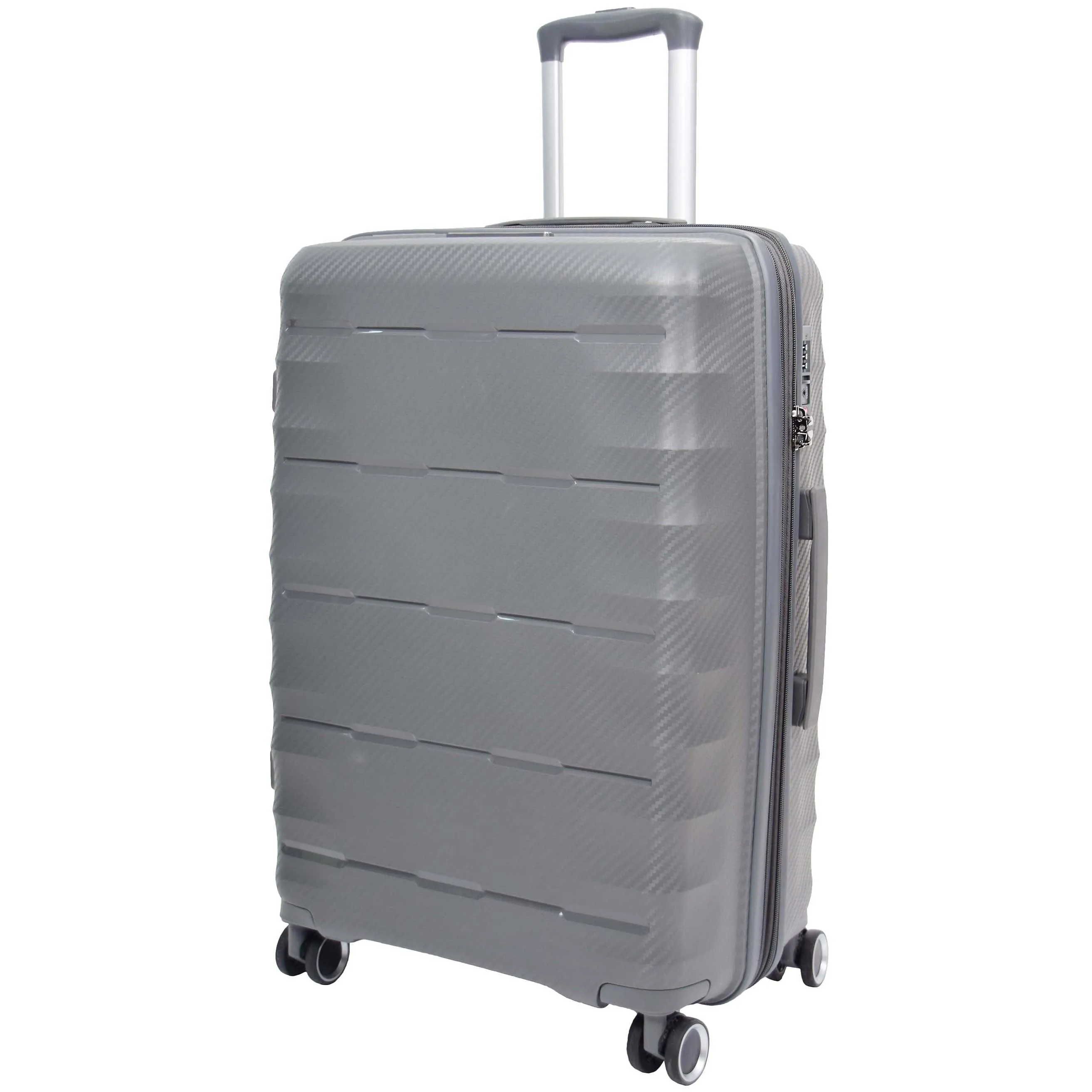 DR541 Expandable ABS Luggage With 8 Wheels Grey