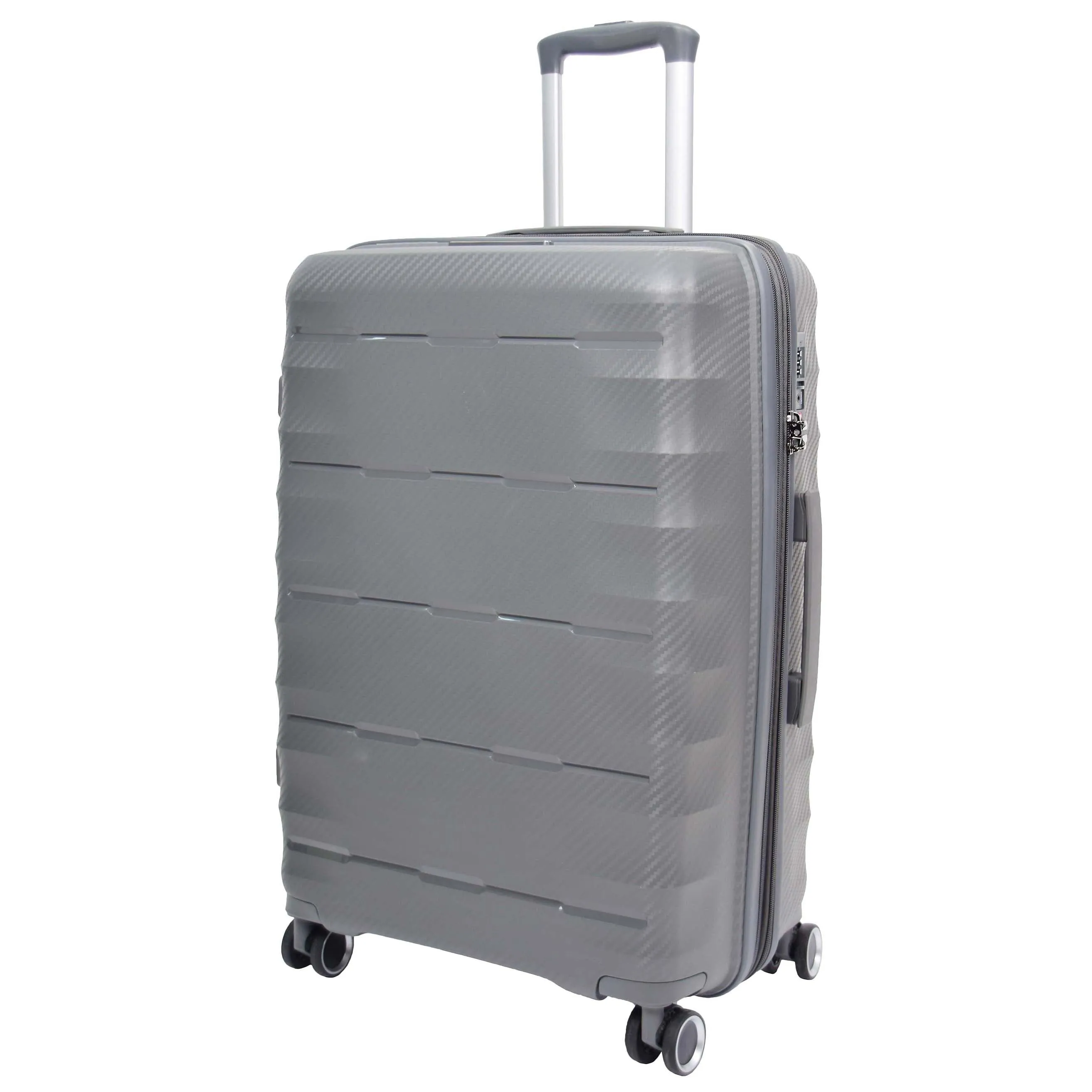 DR541 Expandable ABS Luggage With 8 Wheels Grey