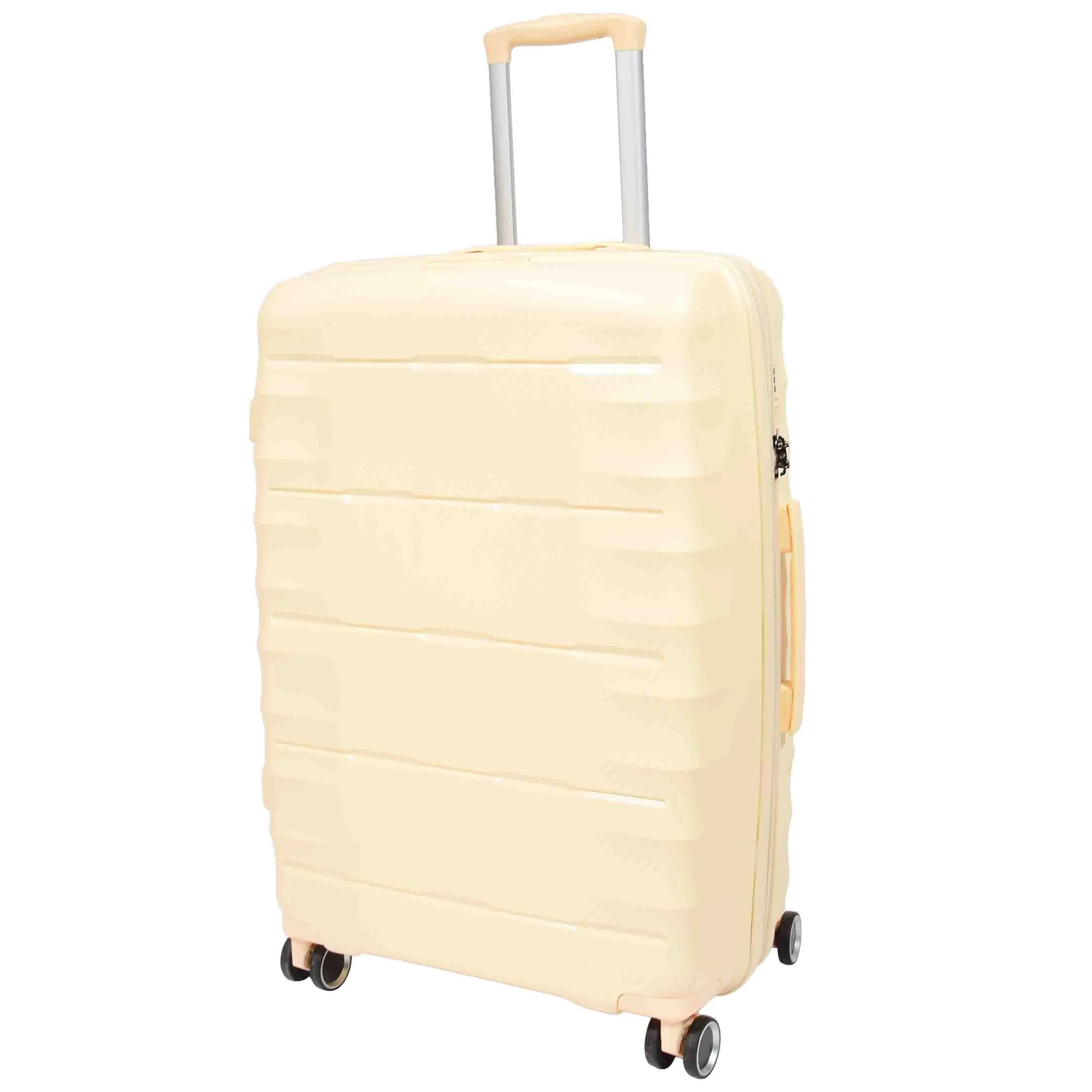 DR541 Expandable ABS Luggage With 8 Wheels Off White