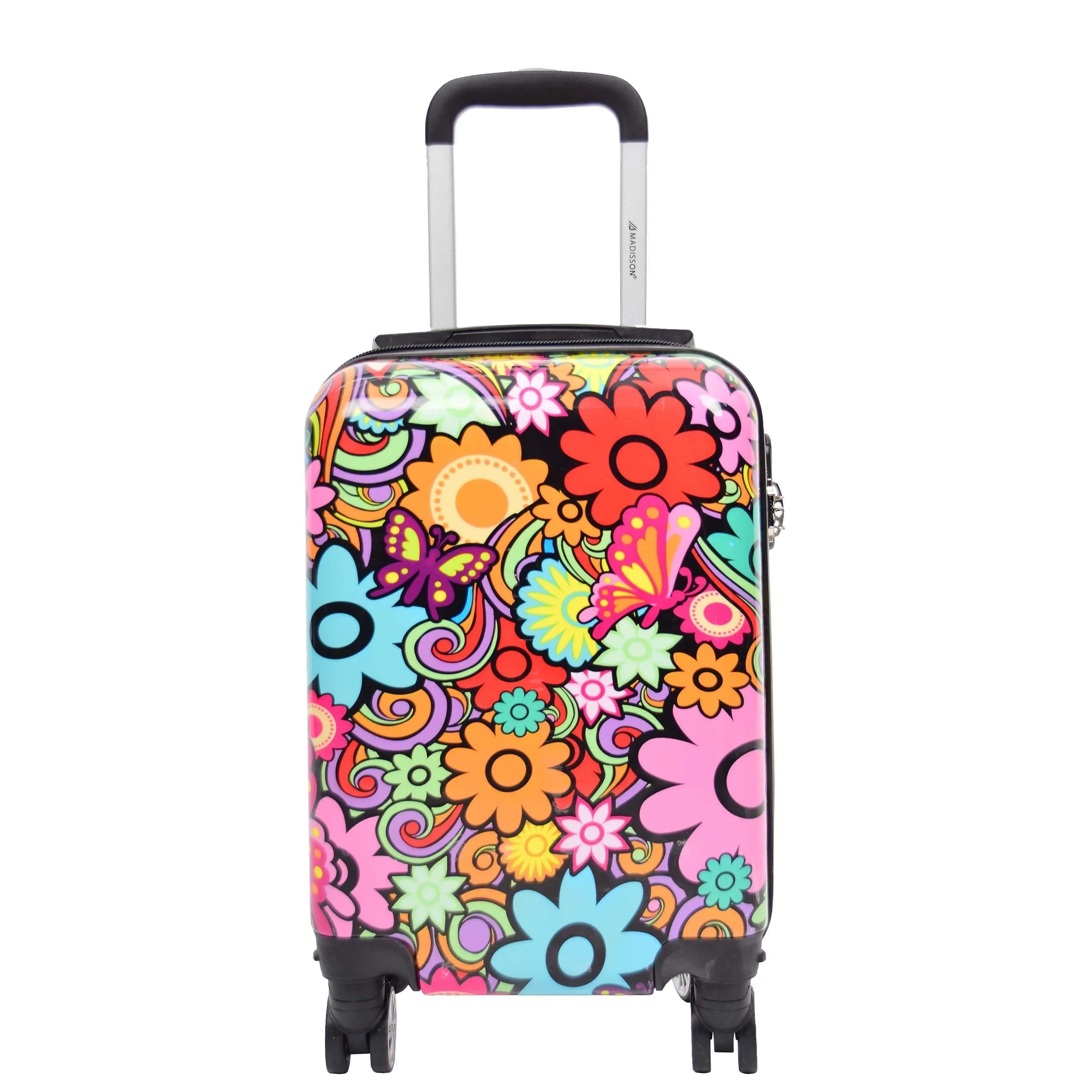 DR576 Expandable Hard Shell Suitcase Four Wheel Luggage Flower Print