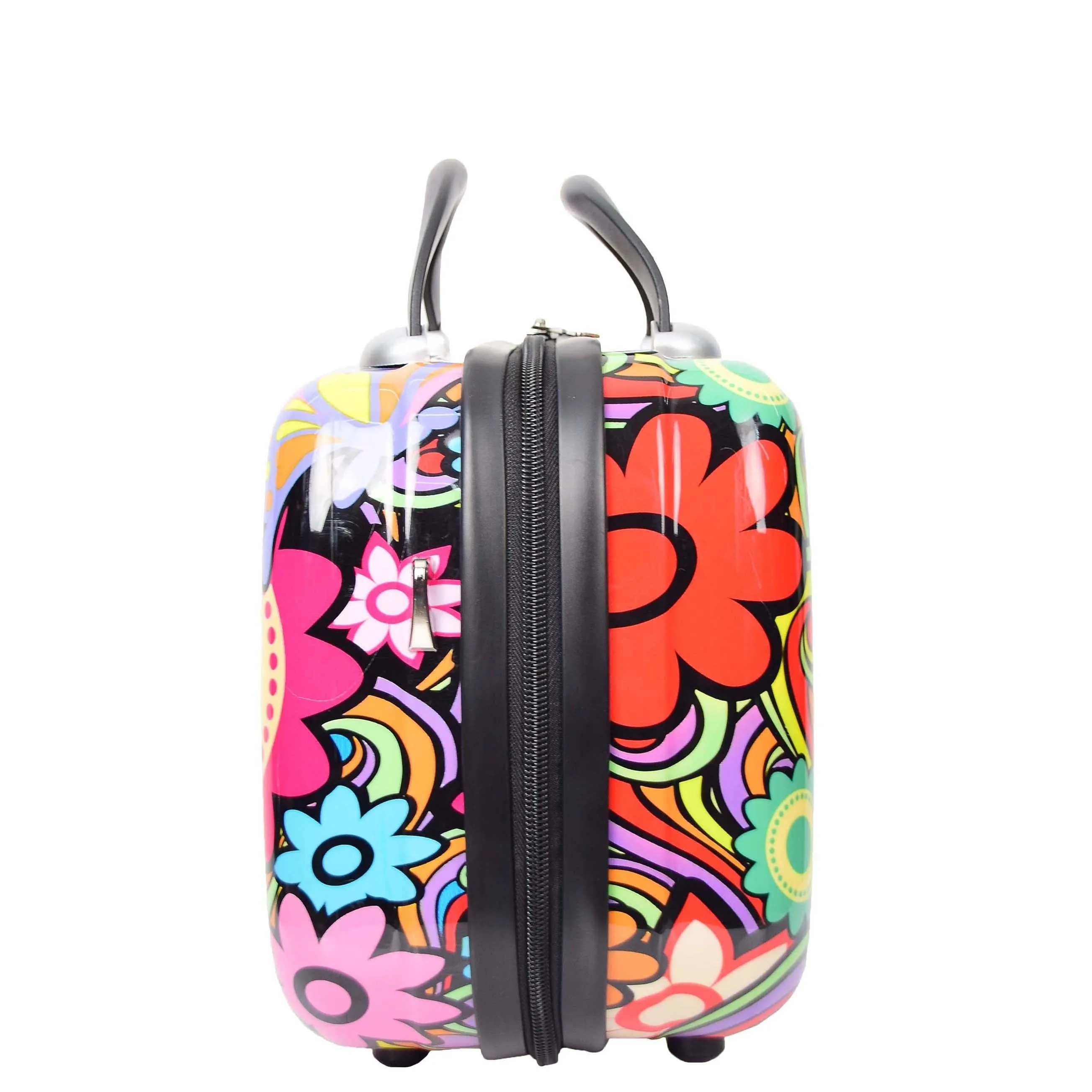 DR576 Expandable Hard Shell Suitcase Four Wheel Luggage Flower Print