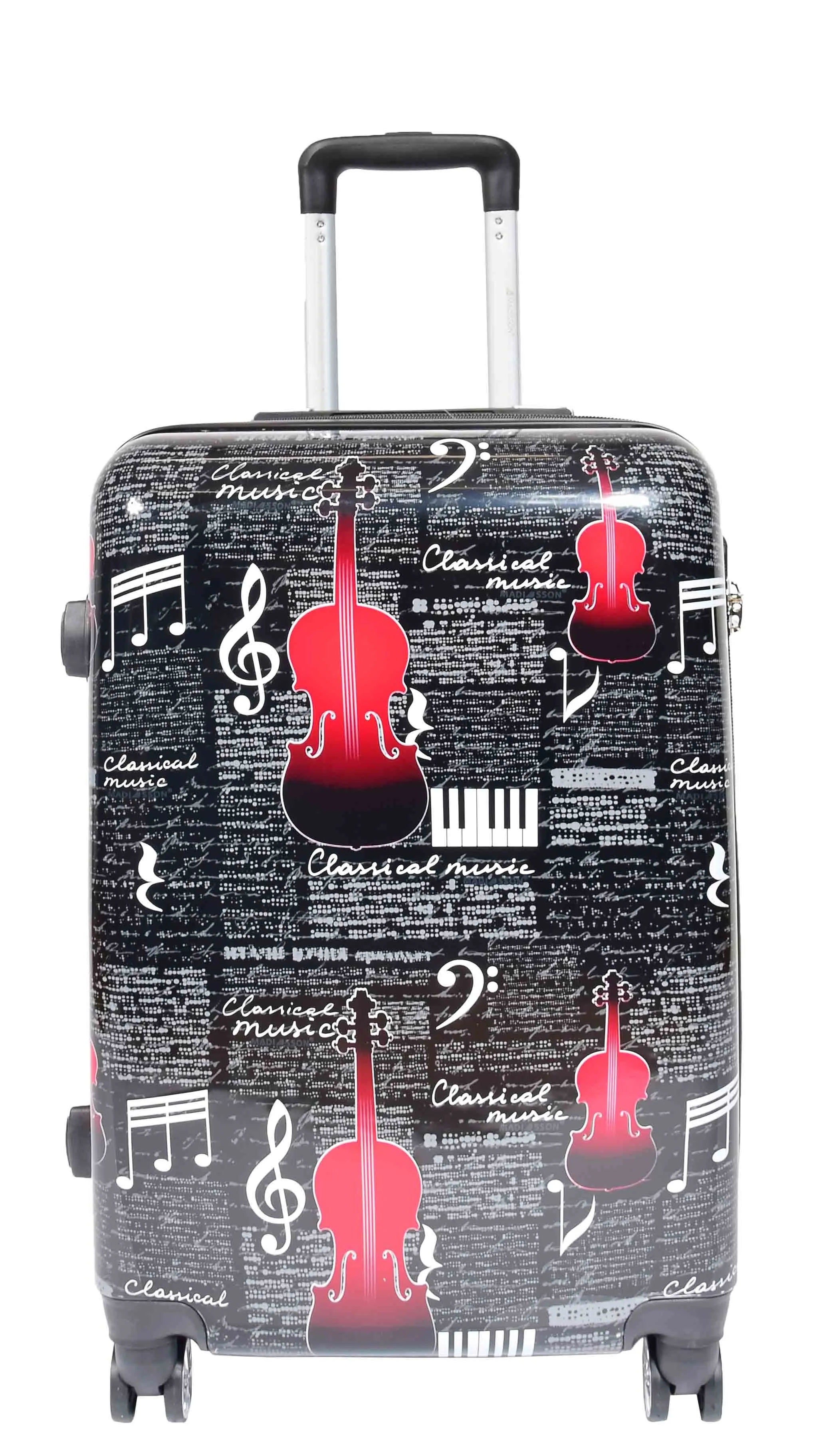 DR607 Classical Music Printed Four Wheeled Hard Shell Travel Luggage