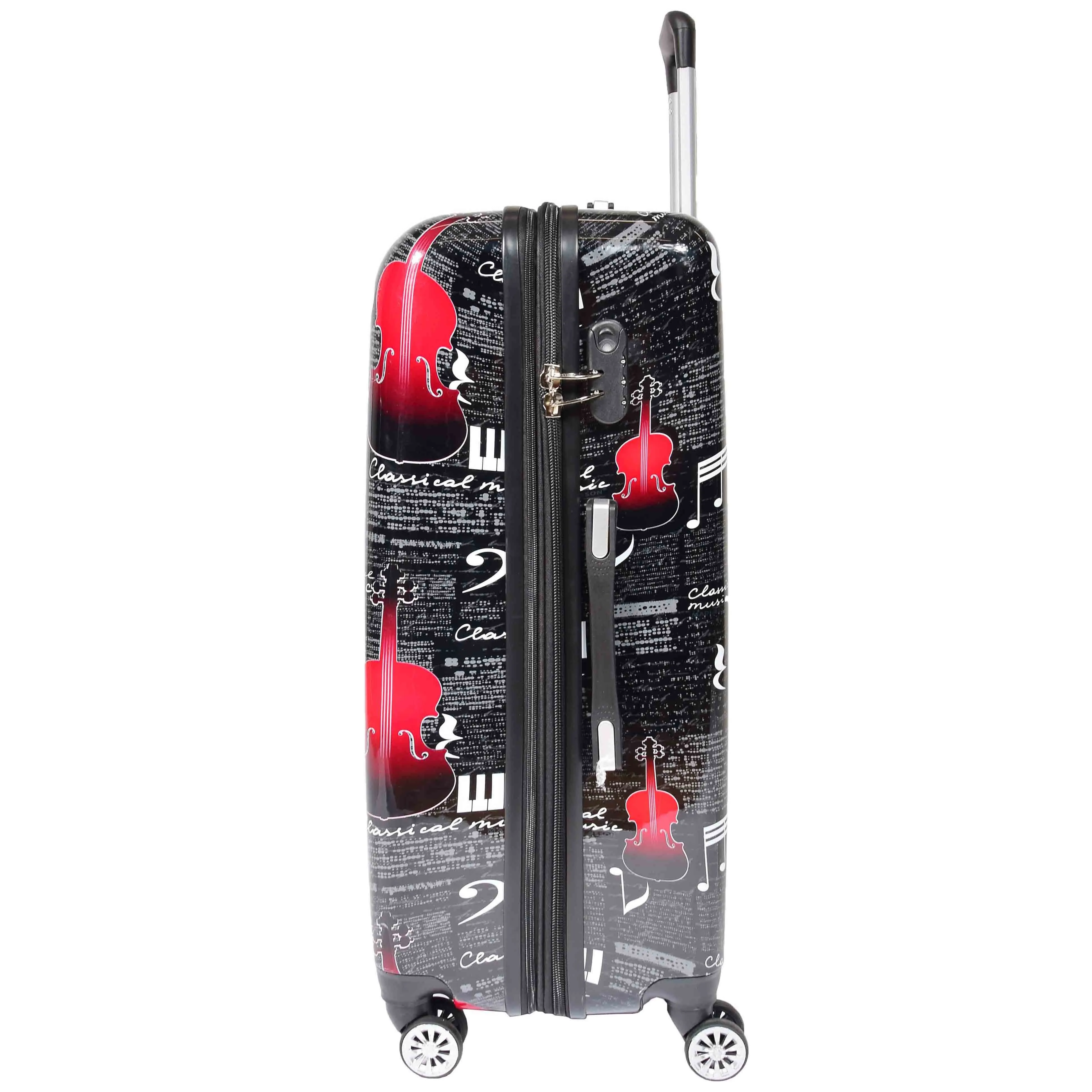 DR607 Classical Music Printed Four Wheeled Hard Shell Travel Luggage