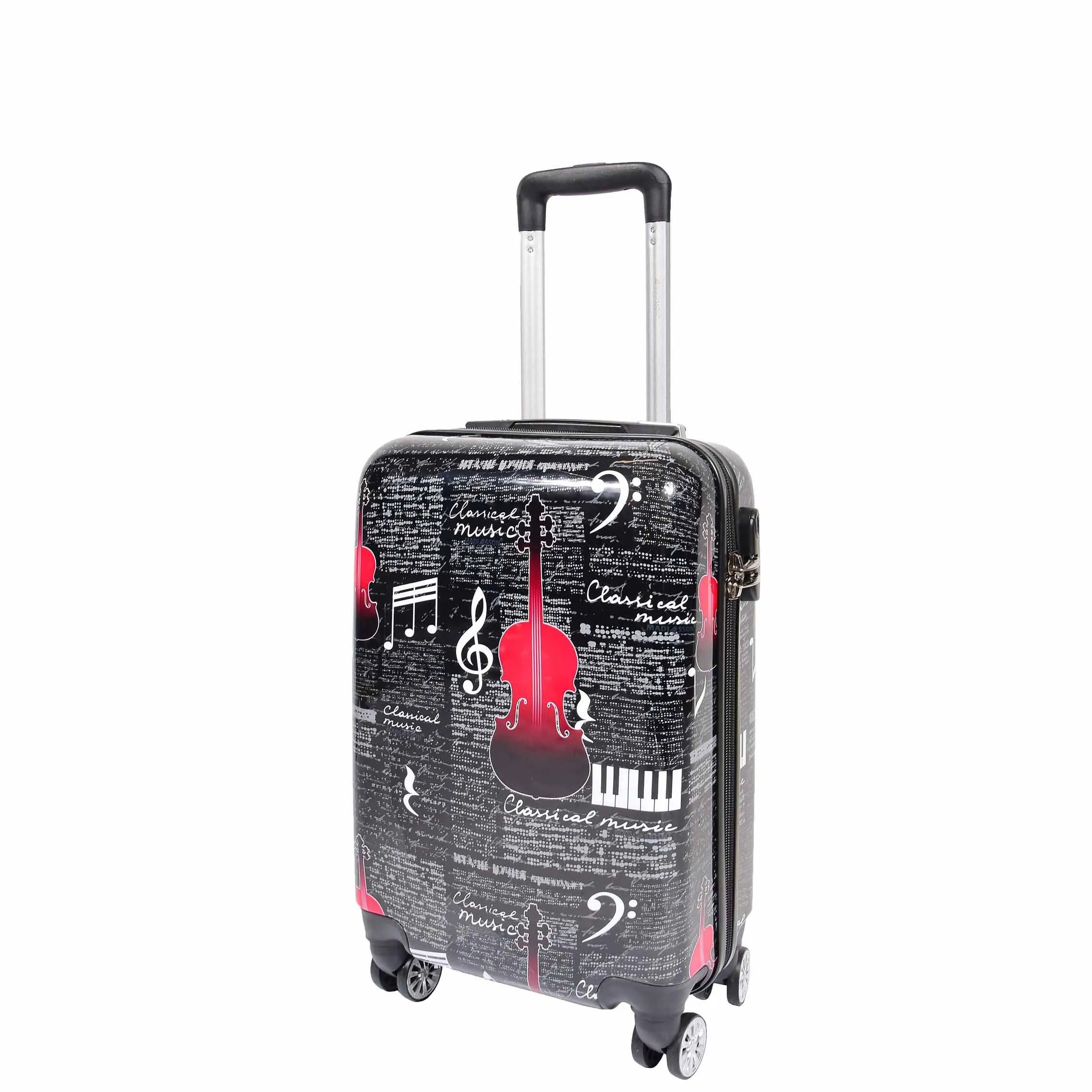 DR607 Classical Music Printed Four Wheeled Hard Shell Travel Luggage
