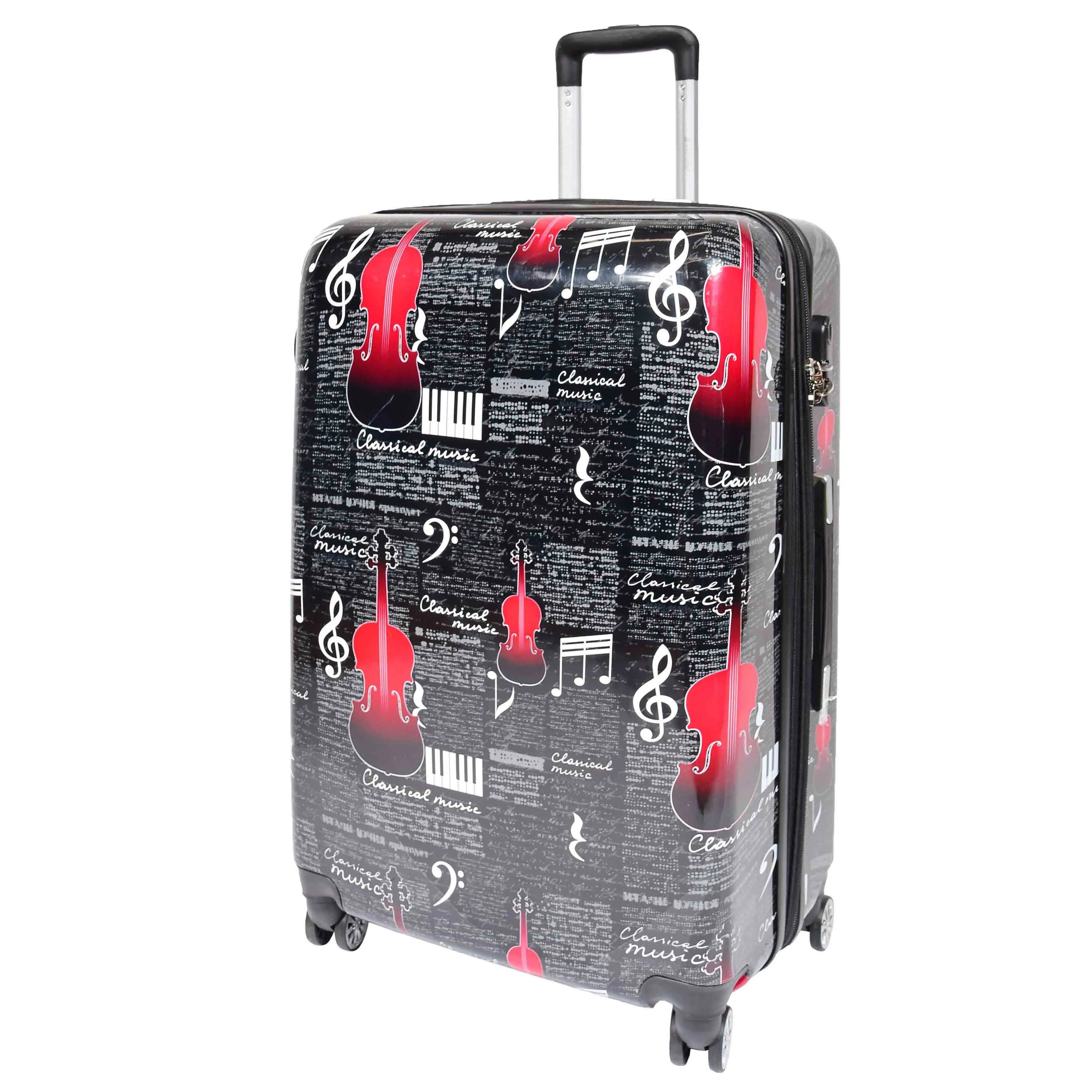 DR607 Classical Music Printed Four Wheeled Hard Shell Travel Luggage