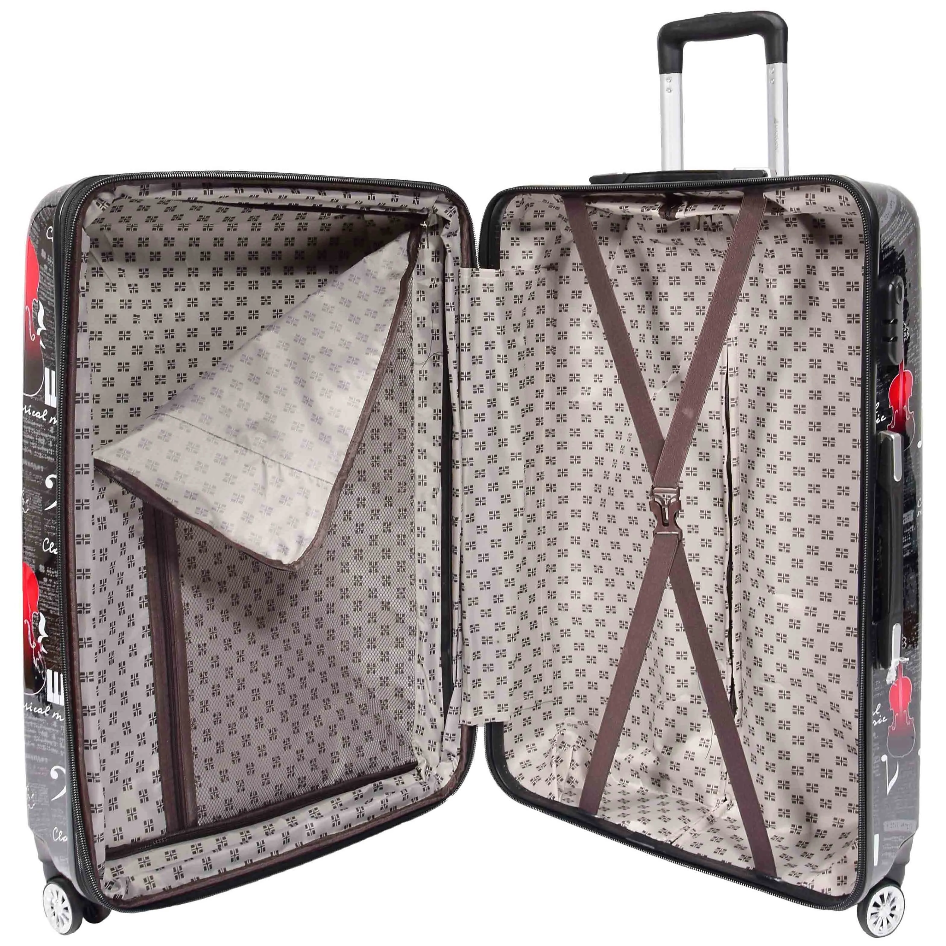 DR607 Classical Music Printed Four Wheeled Hard Shell Travel Luggage