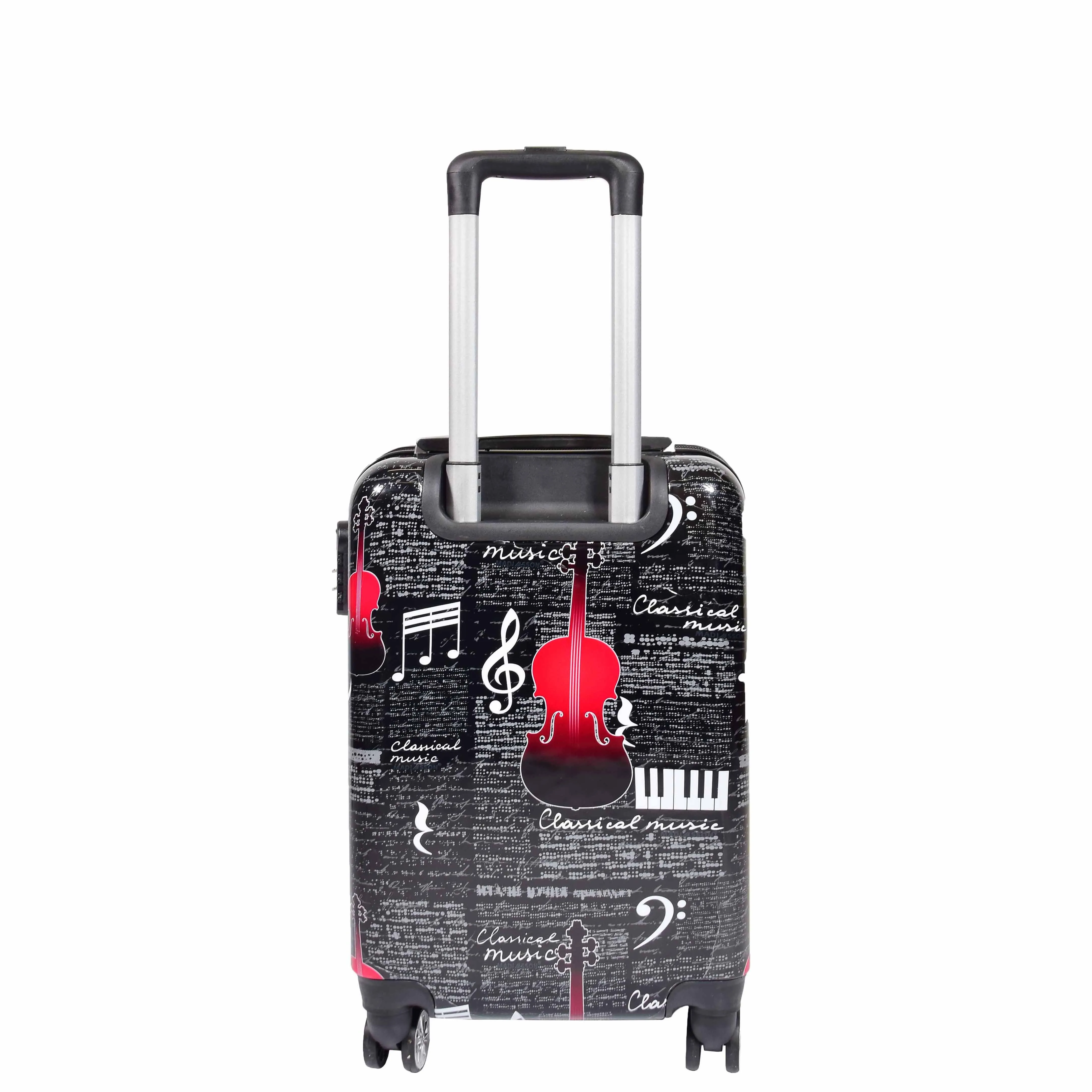 DR607 Classical Music Printed Four Wheeled Hard Shell Travel Luggage