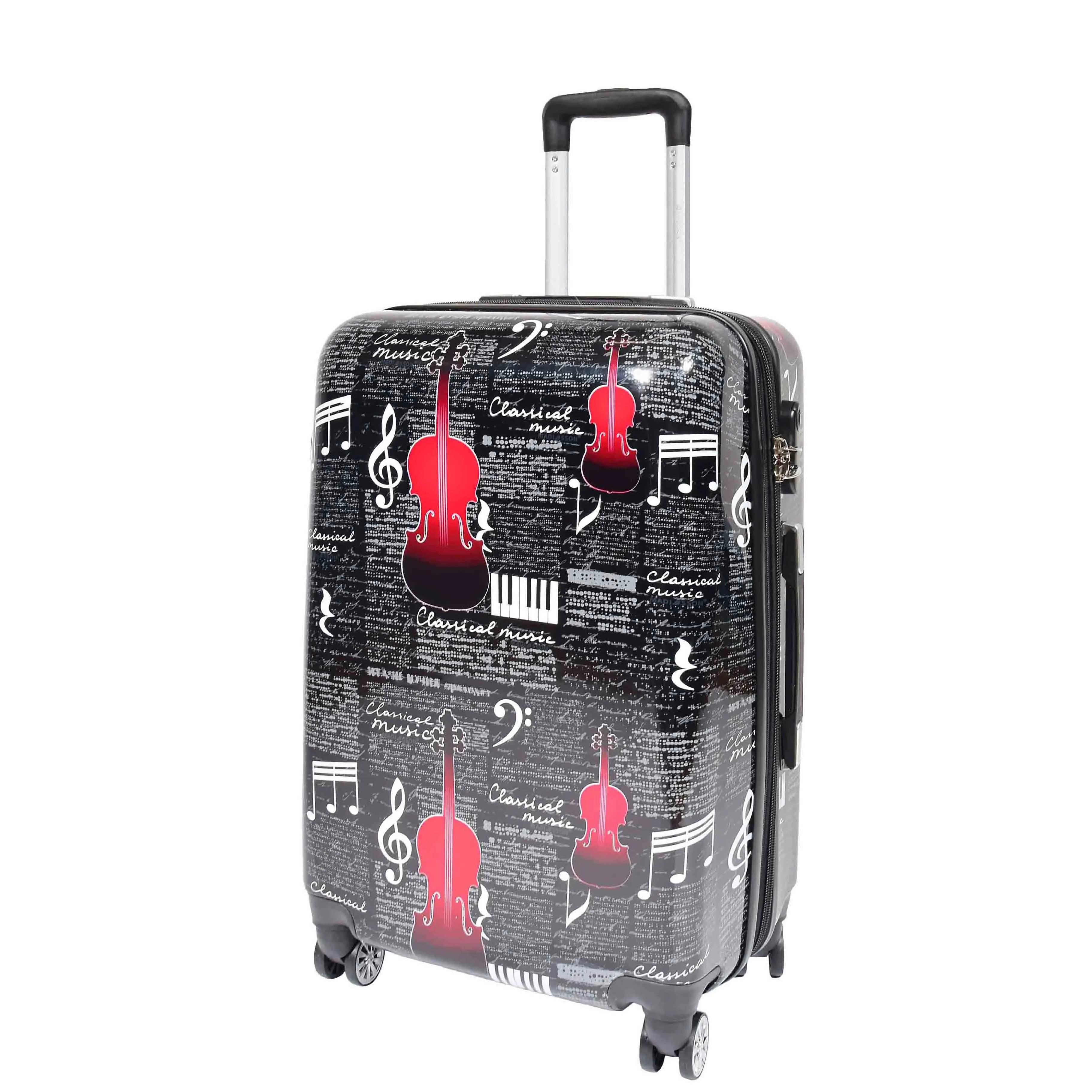 DR607 Classical Music Printed Four Wheeled Hard Shell Travel Luggage