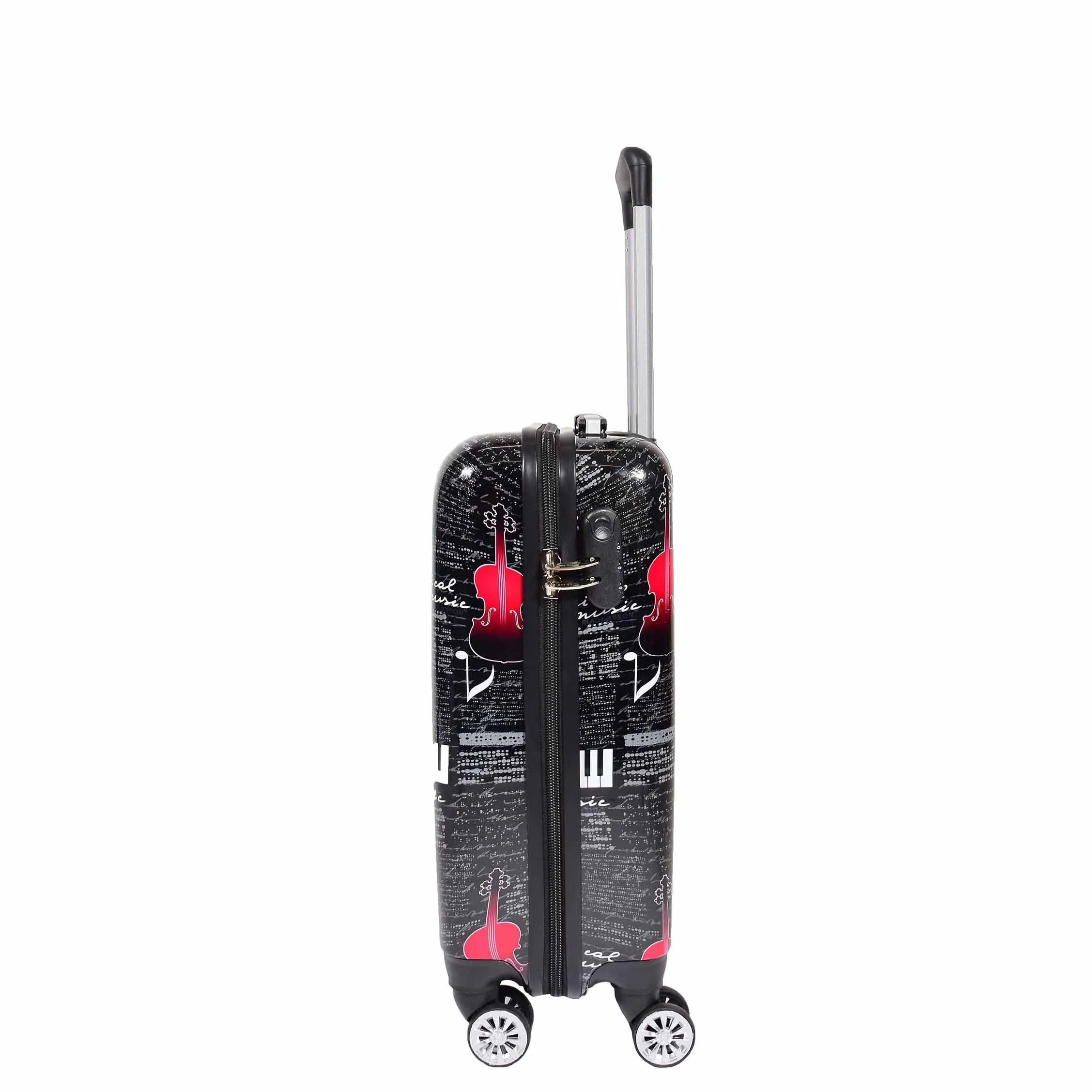 DR607 Classical Music Printed Four Wheeled Hard Shell Travel Luggage